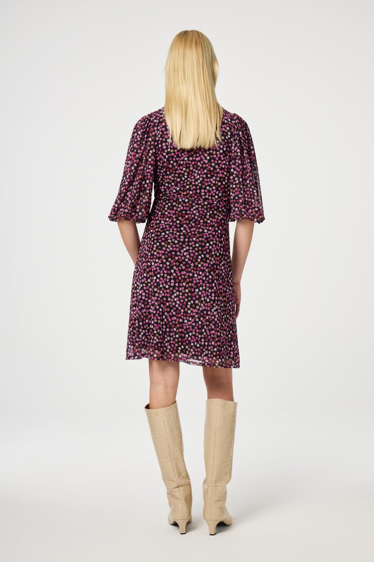 WELMA DRESS BLACK/TAWNY BROWN 3