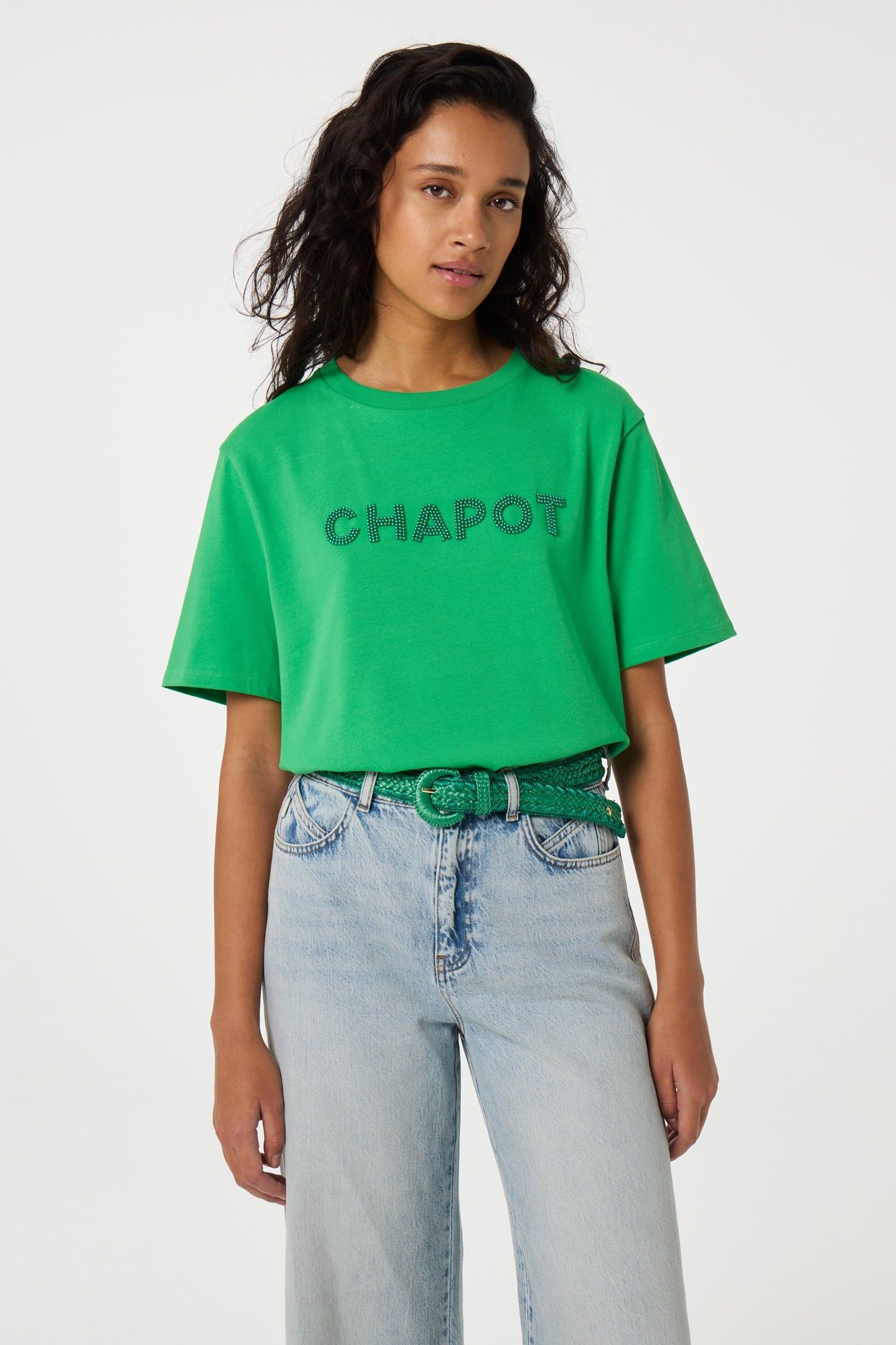 RAFFIA BELT GREEN GLOW 1