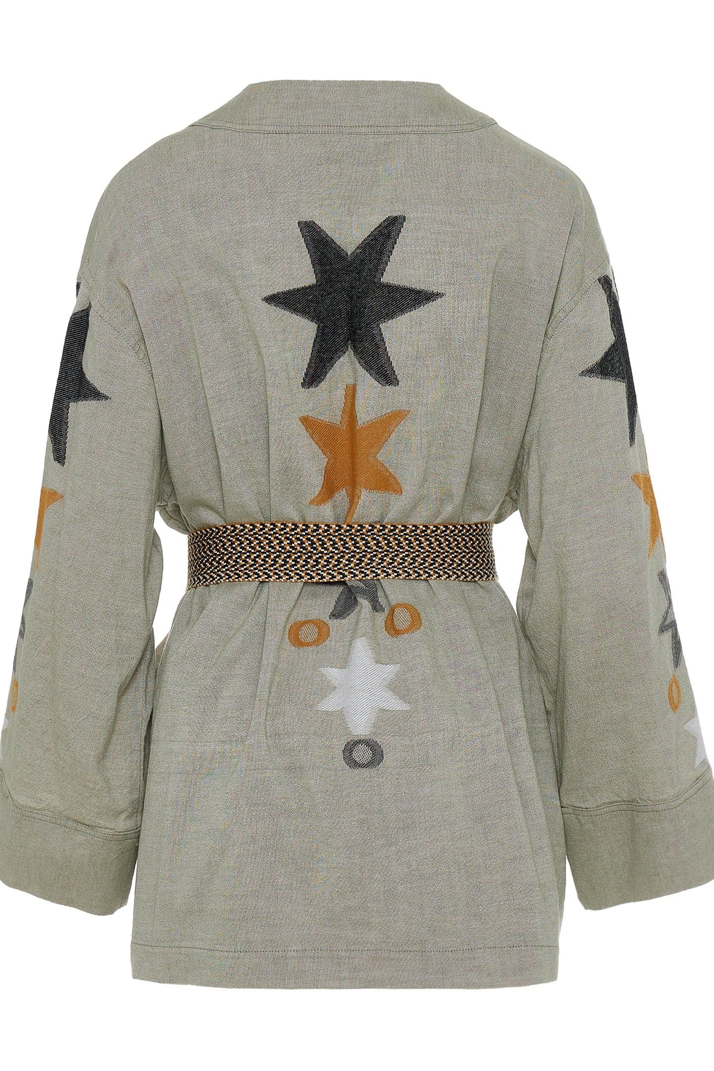 STARS JACKET JACQUARD WITH BELT KHAKI 3