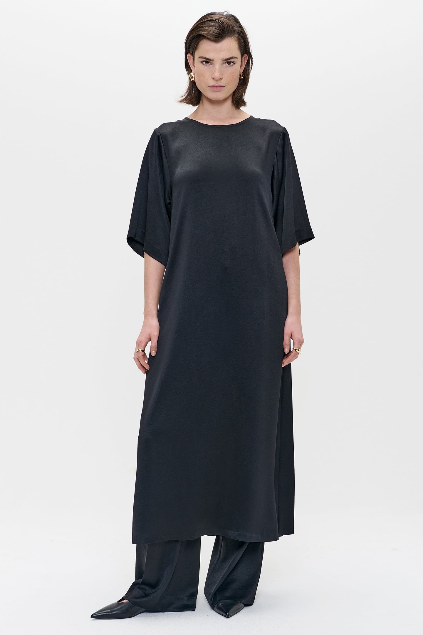 SATIN DRESS BLACK 2