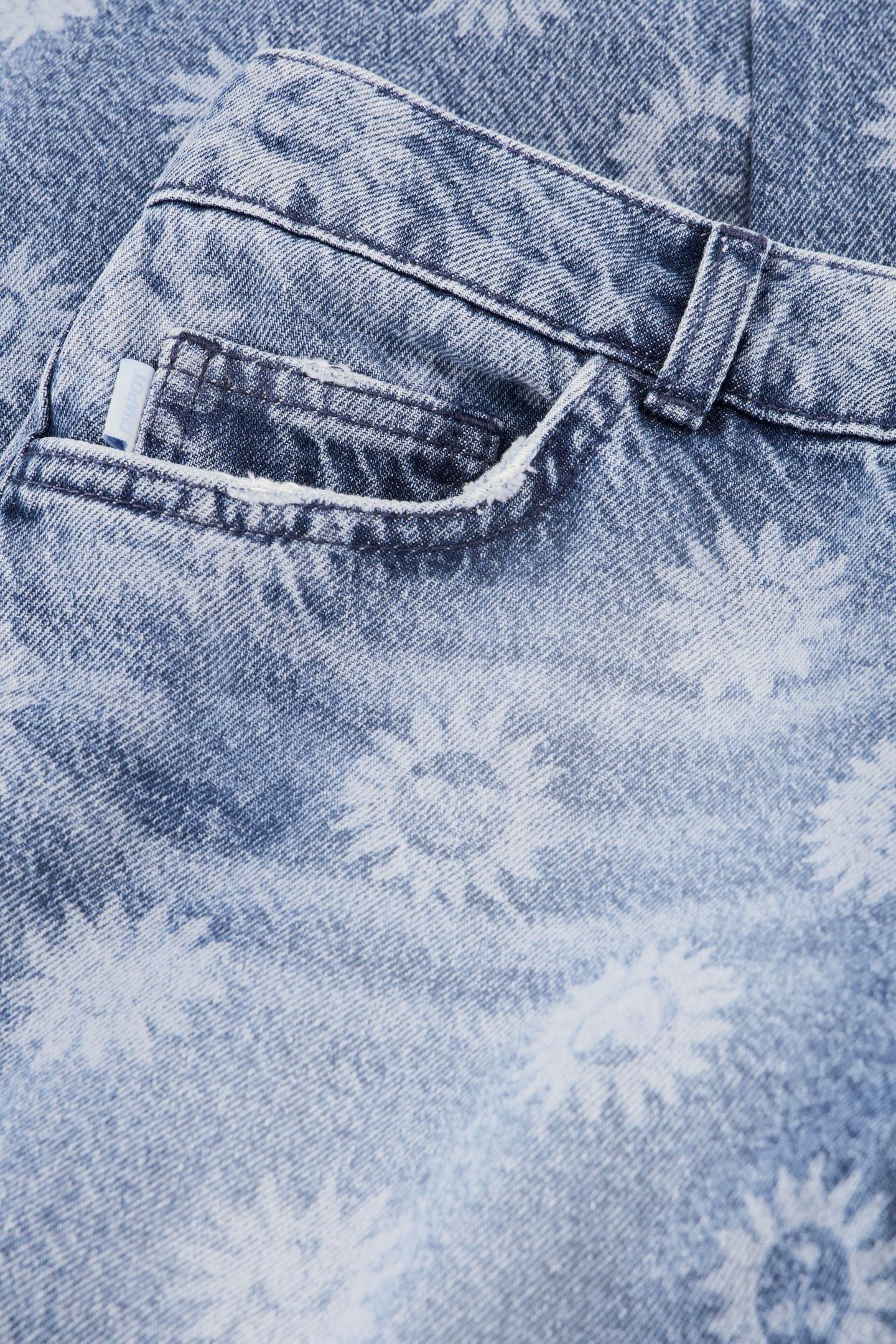 MARIE STRAIGHT LEG JEANS MID BLUE PRINTED 5