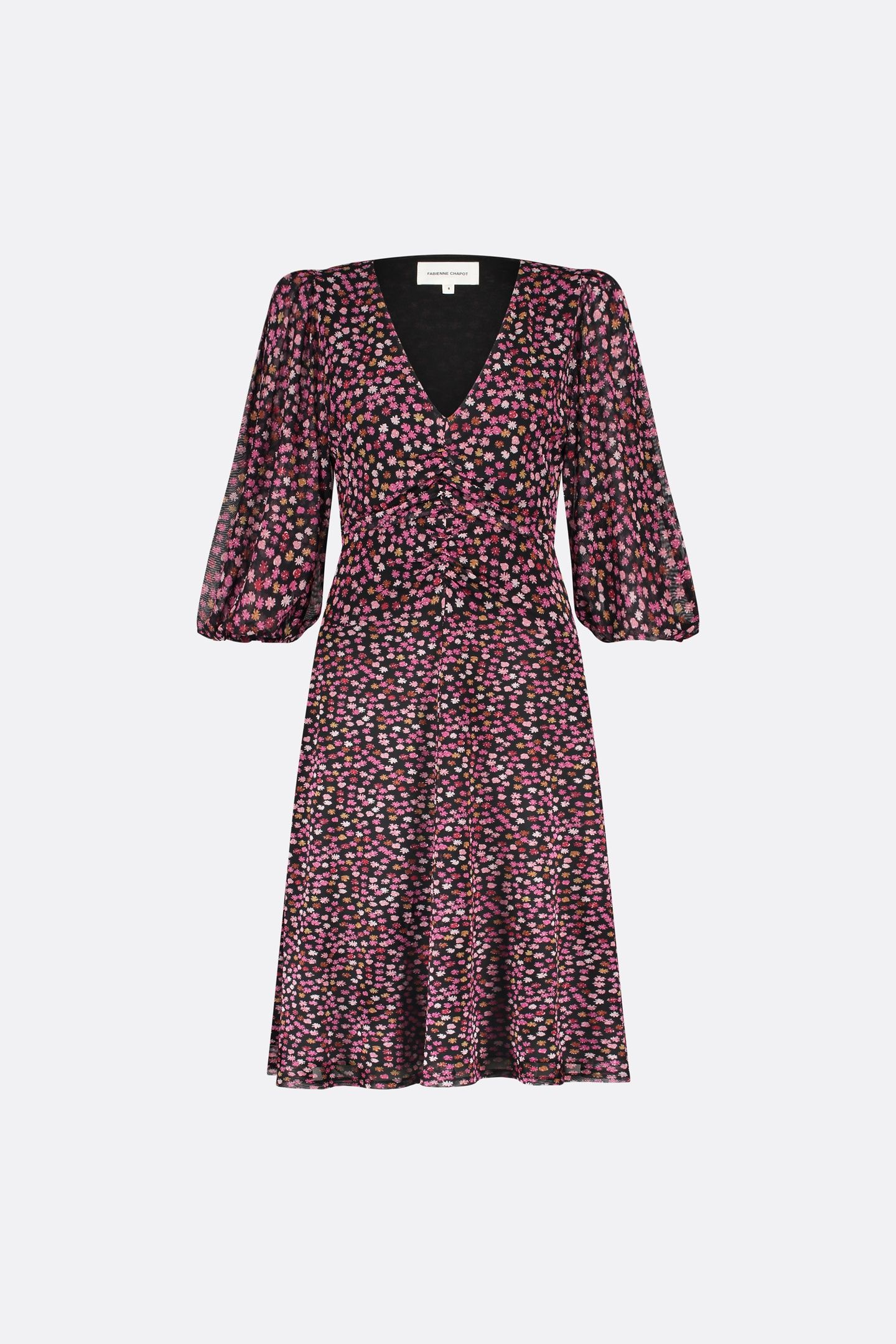 WELMA DRESS BLACK/TAWNY BROWN 4