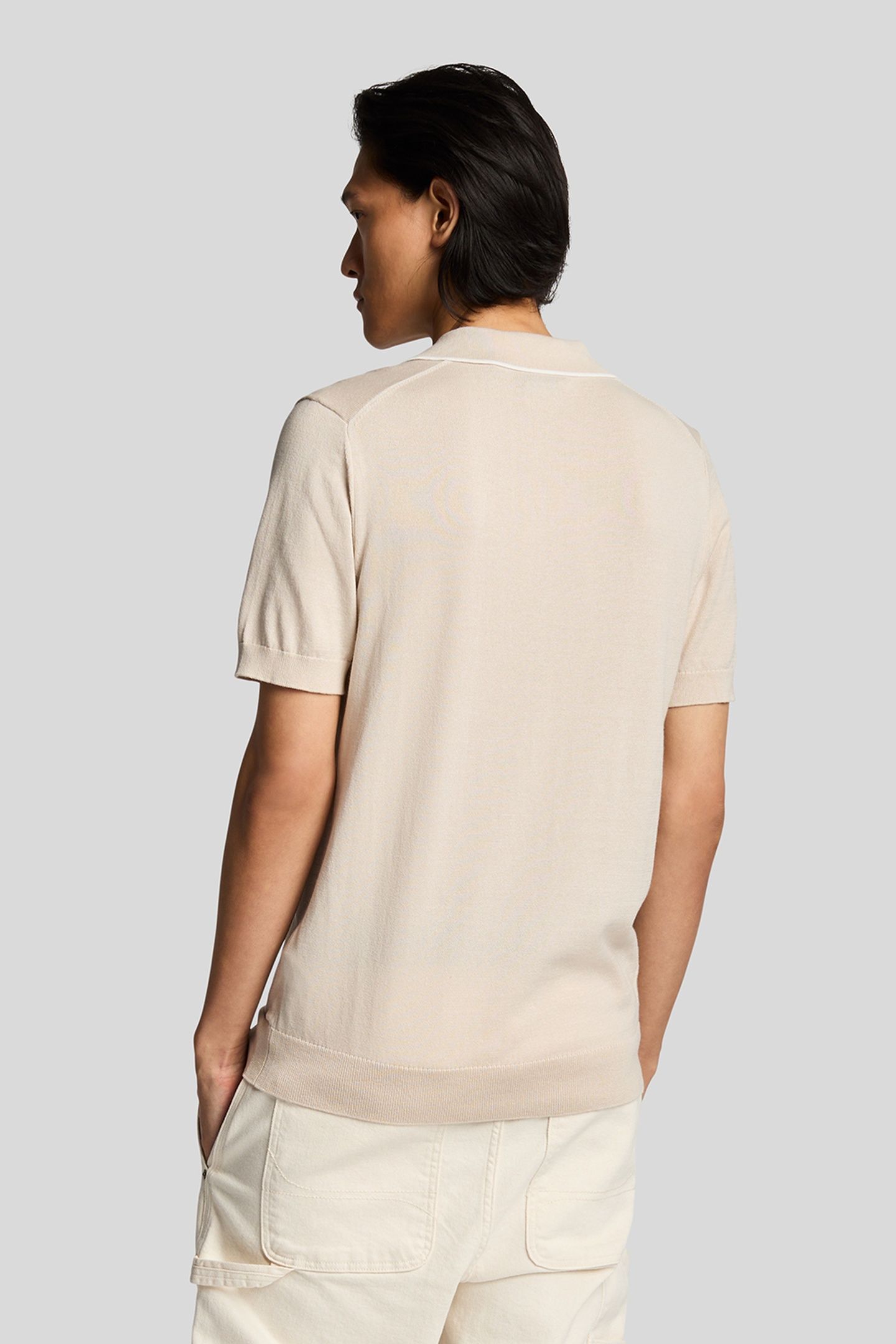 TIPPED KNITTED OPEN COLLAR POLO COVE 3