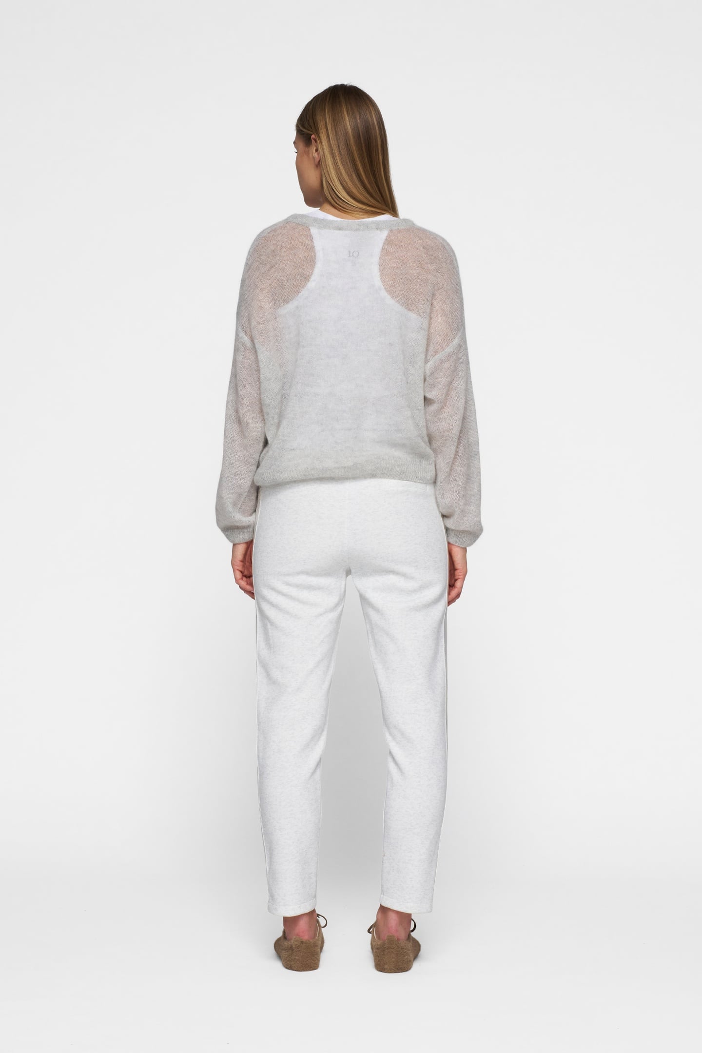 BELTED PANTS NEOPRENE WHITE MELEE 4