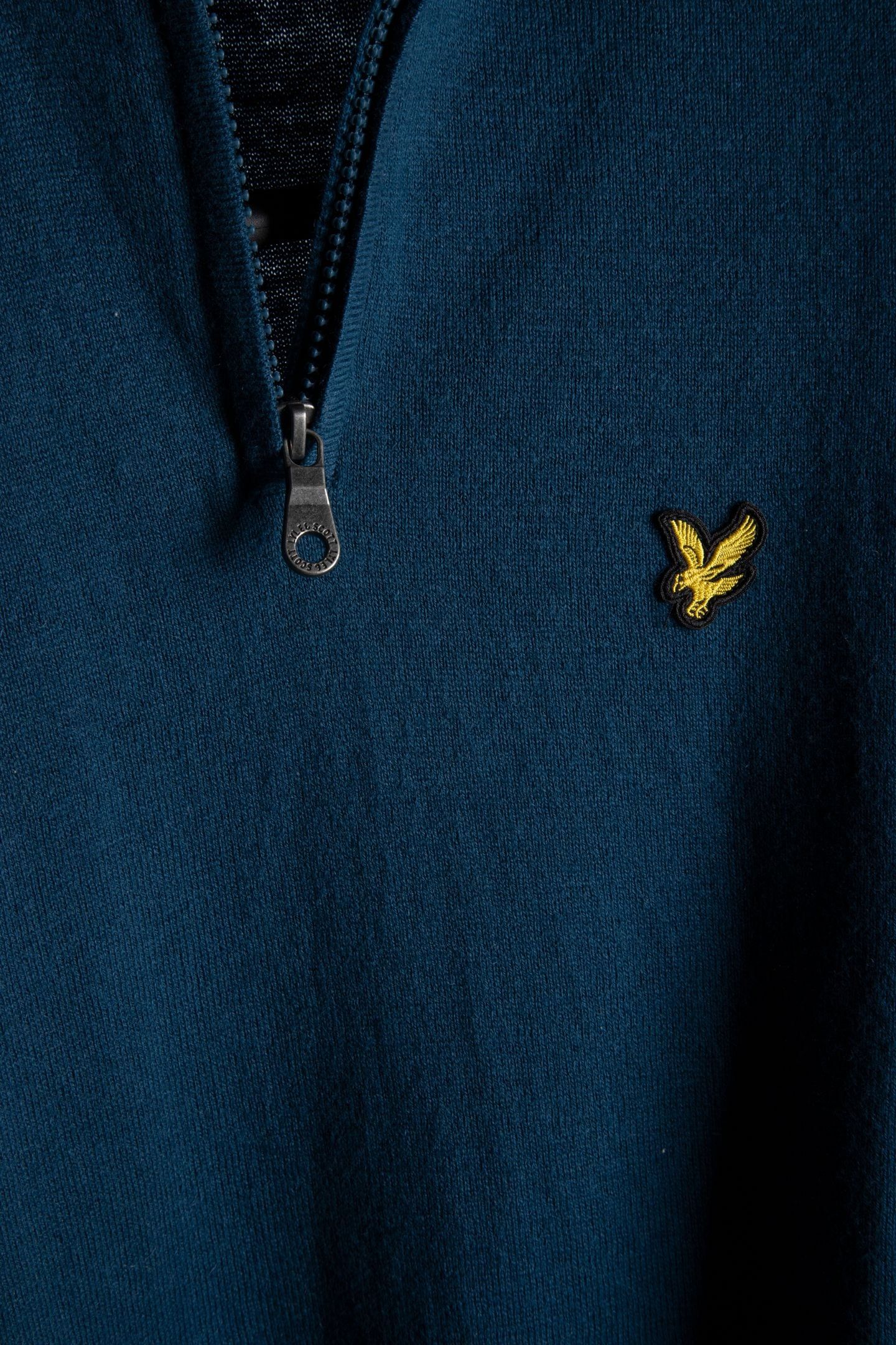 COTTON MERINO QUARTER ZIP JUMPER APRES NAVY 4