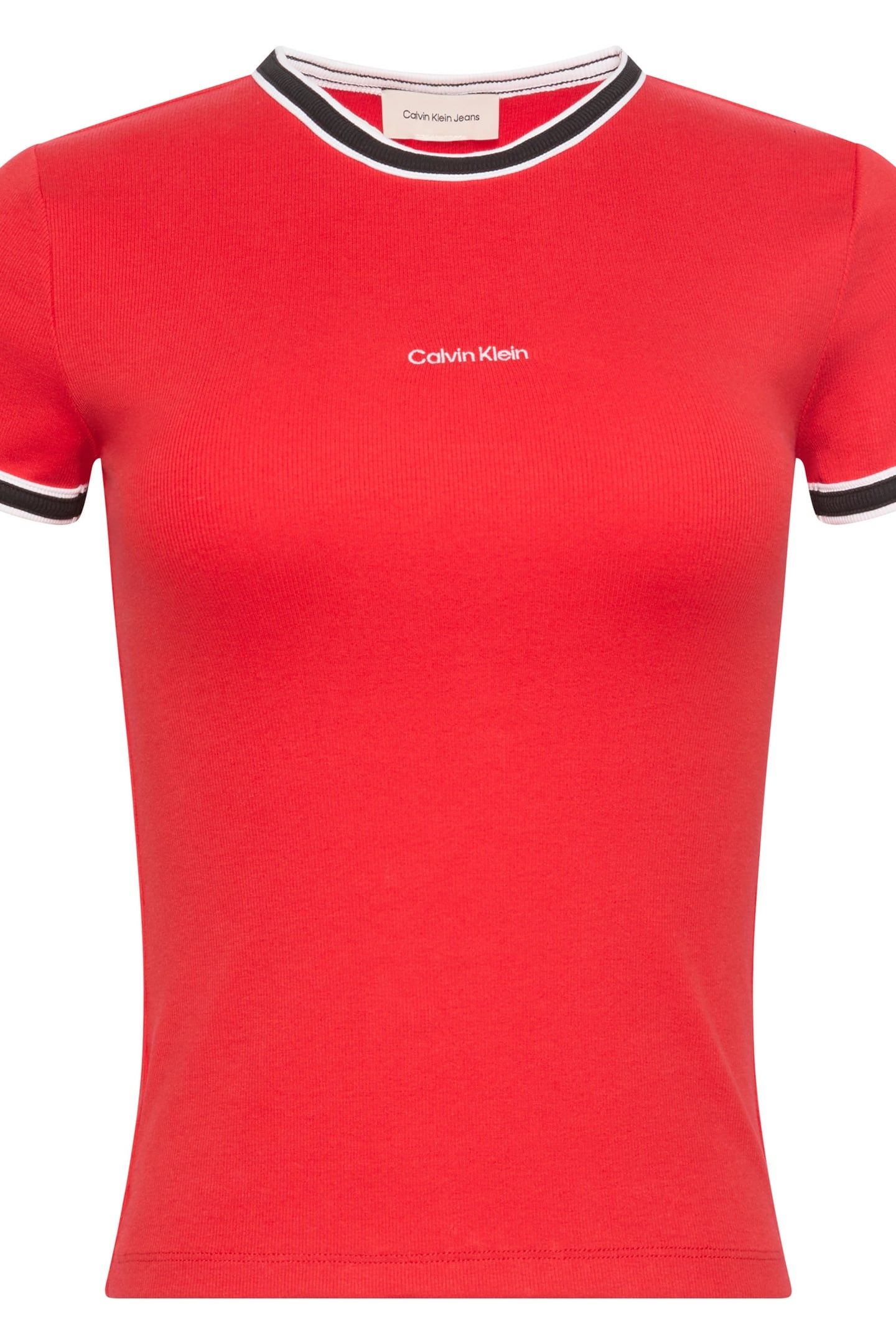 SS COLOR BLOCK COTTON TEE GOJI BERRY 2