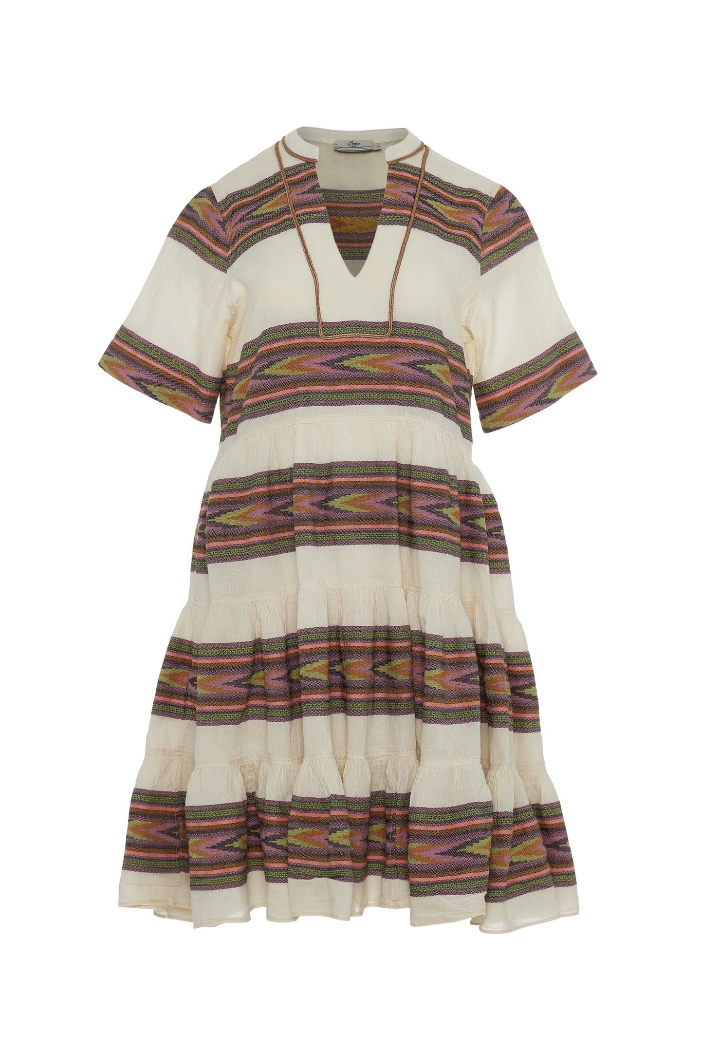 HARMONIA MIDI DRESS JACQUARD PINK GREEN 2