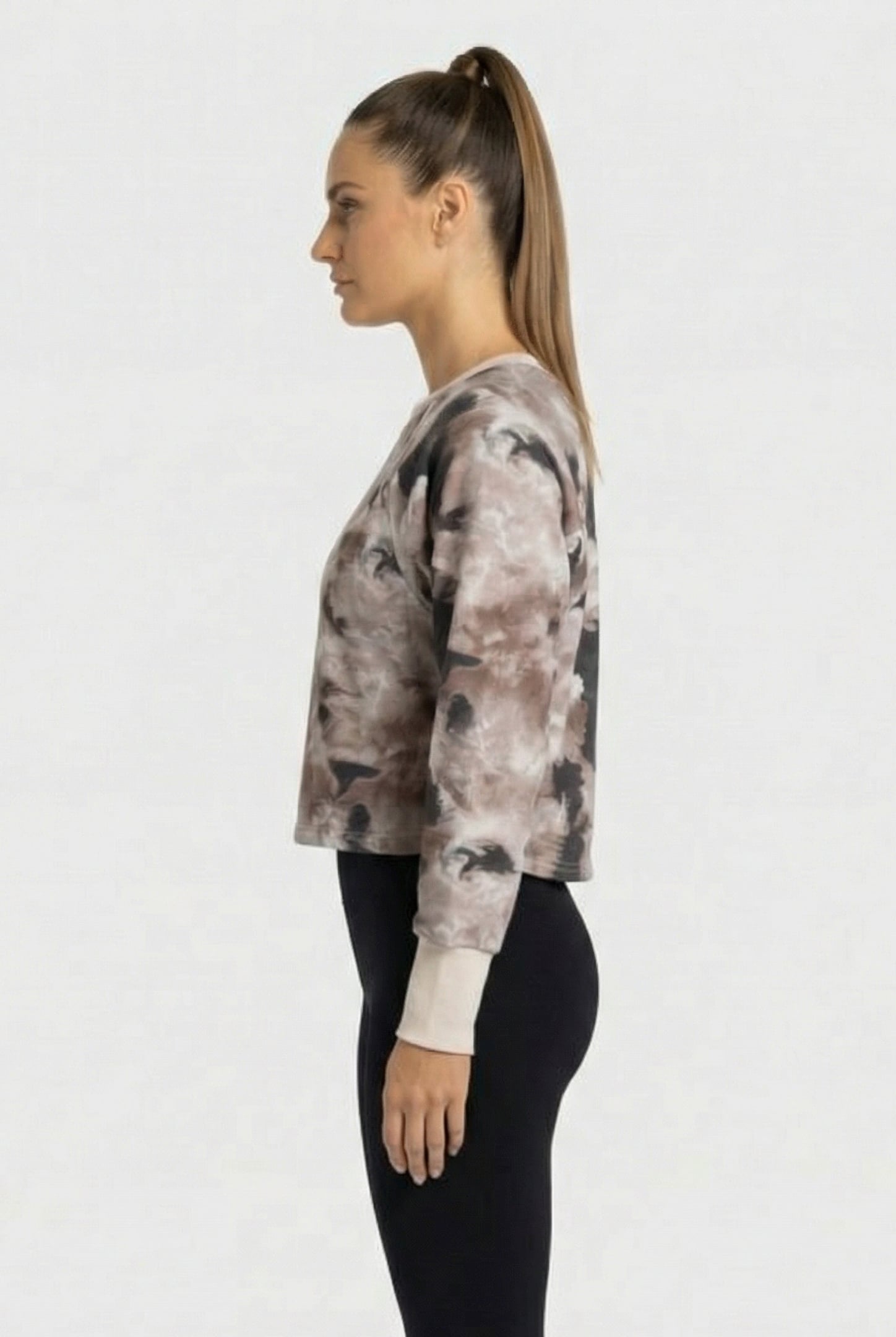 WOMAN SWEATER ALLOVER PRINT A-AFW814W22 PASTELPARCHMENT 11 0 3