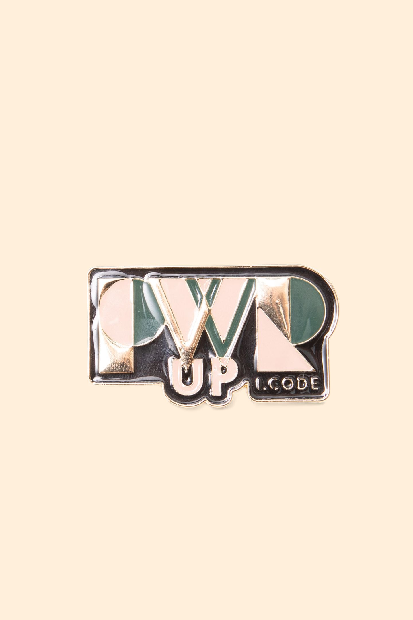 METAL MESSAGE BROOCH BLACK 1