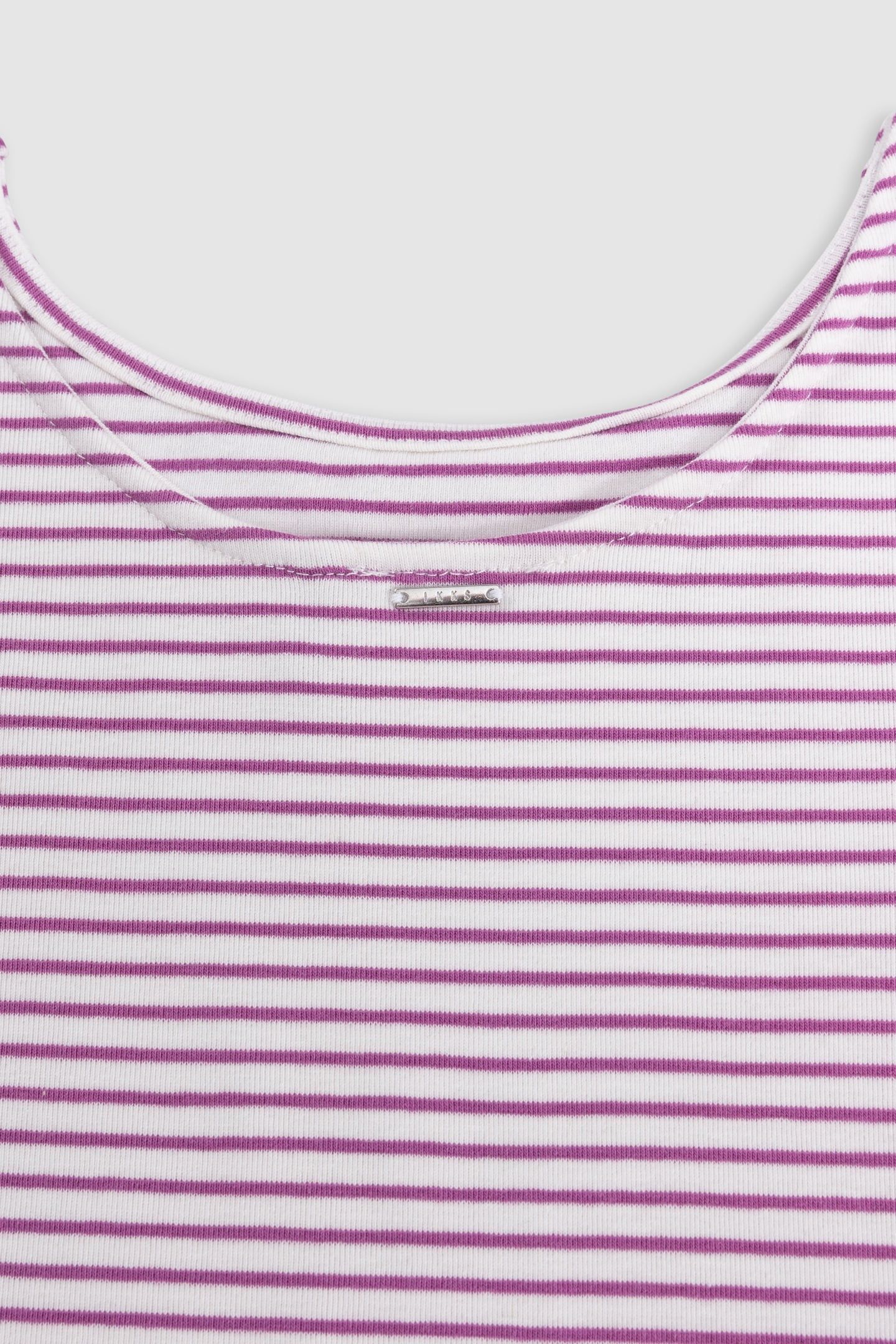 WHITE T-SHIRT WITH LIGHT PURPLE STRIPES 5