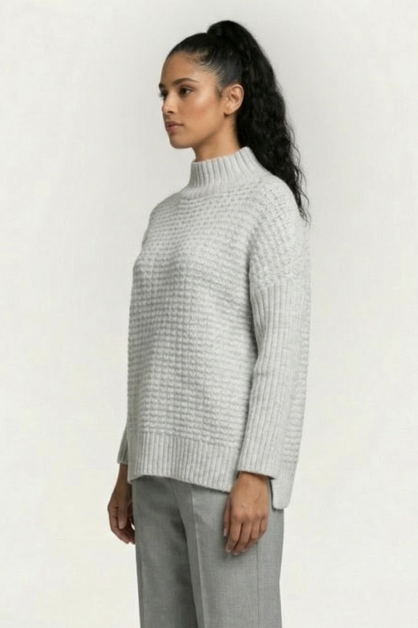 MOZART POPCORN HIGH NECK JMPR DOVE GREY MEL 3
