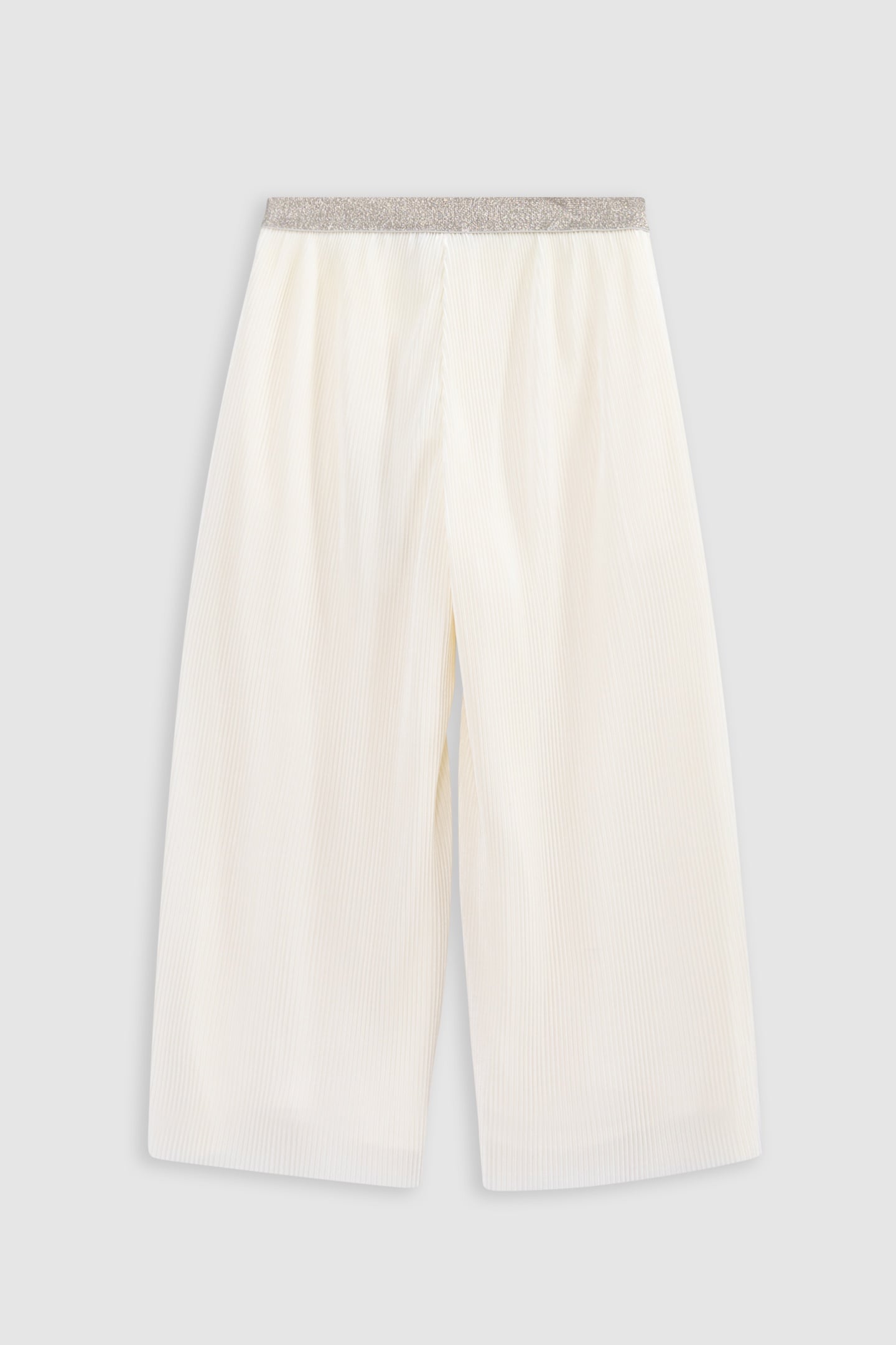 ECRU WIDE-LEG PANTS WITH SEQUINED PLEATS 3