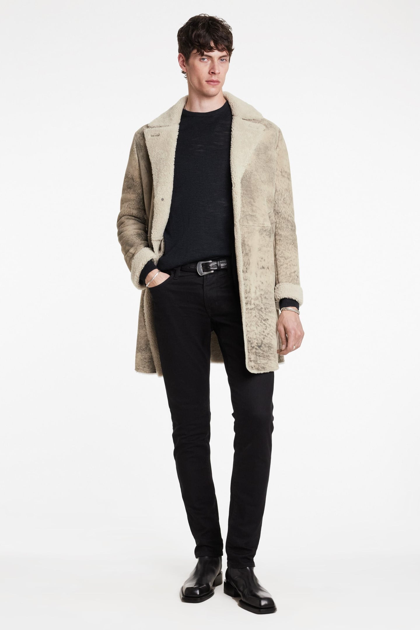 DUNCAN SHEARLING COAT WITH CF BUTTON CLO WHEAT 1