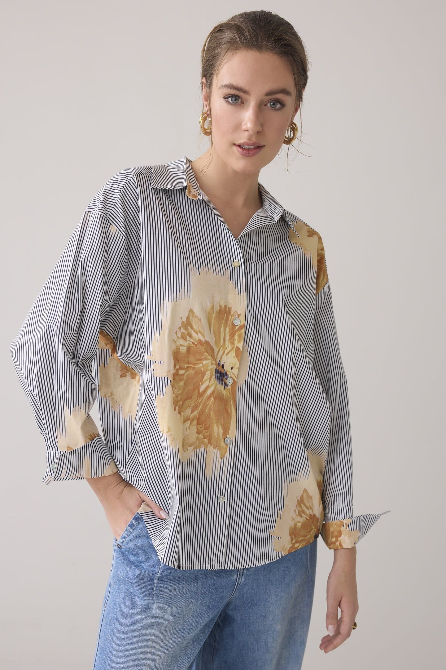 BLOUSE FLOWERS AND STRIPES MULTICOLOUR 2