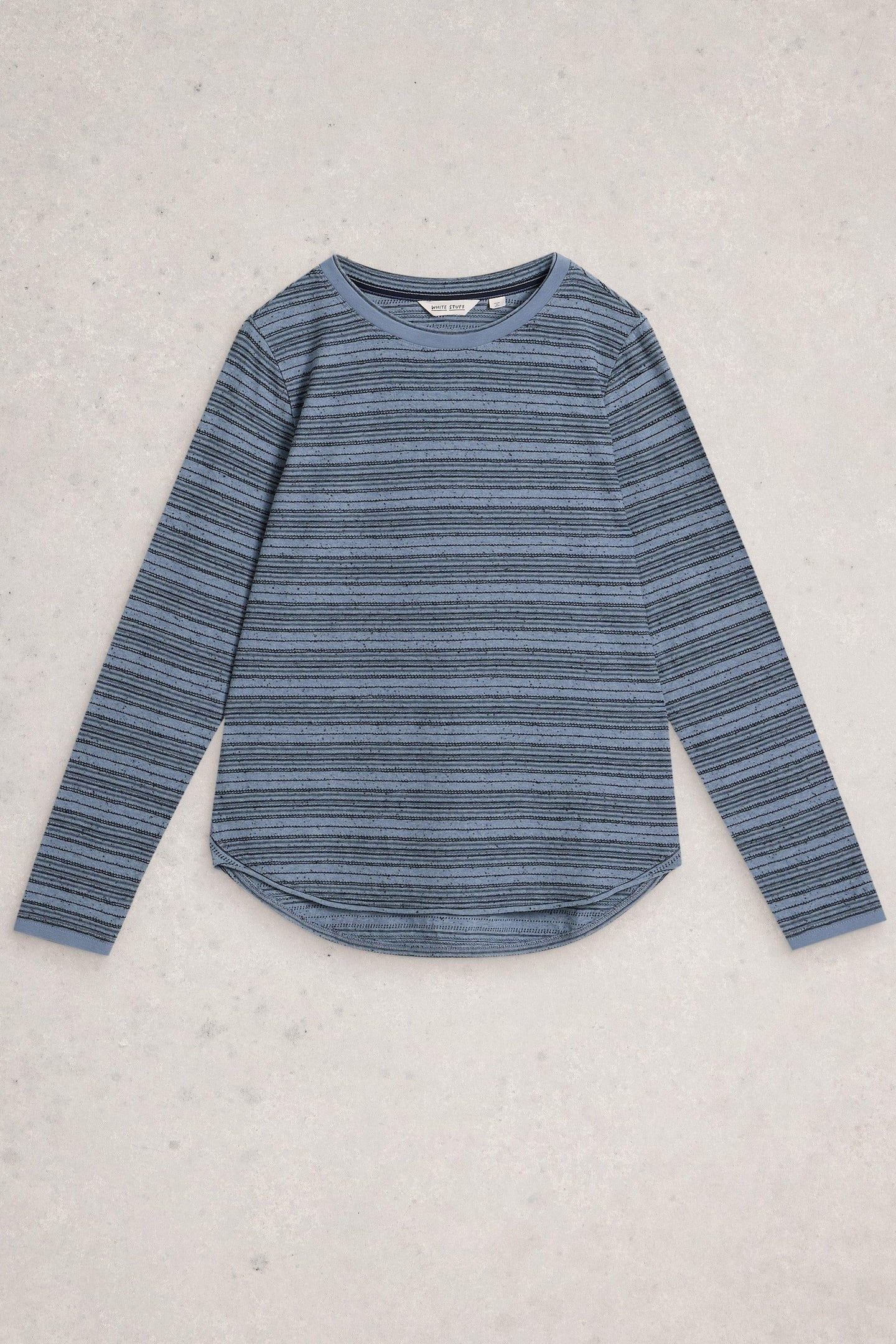 CLARA STITCH TEE MID BLUE 4