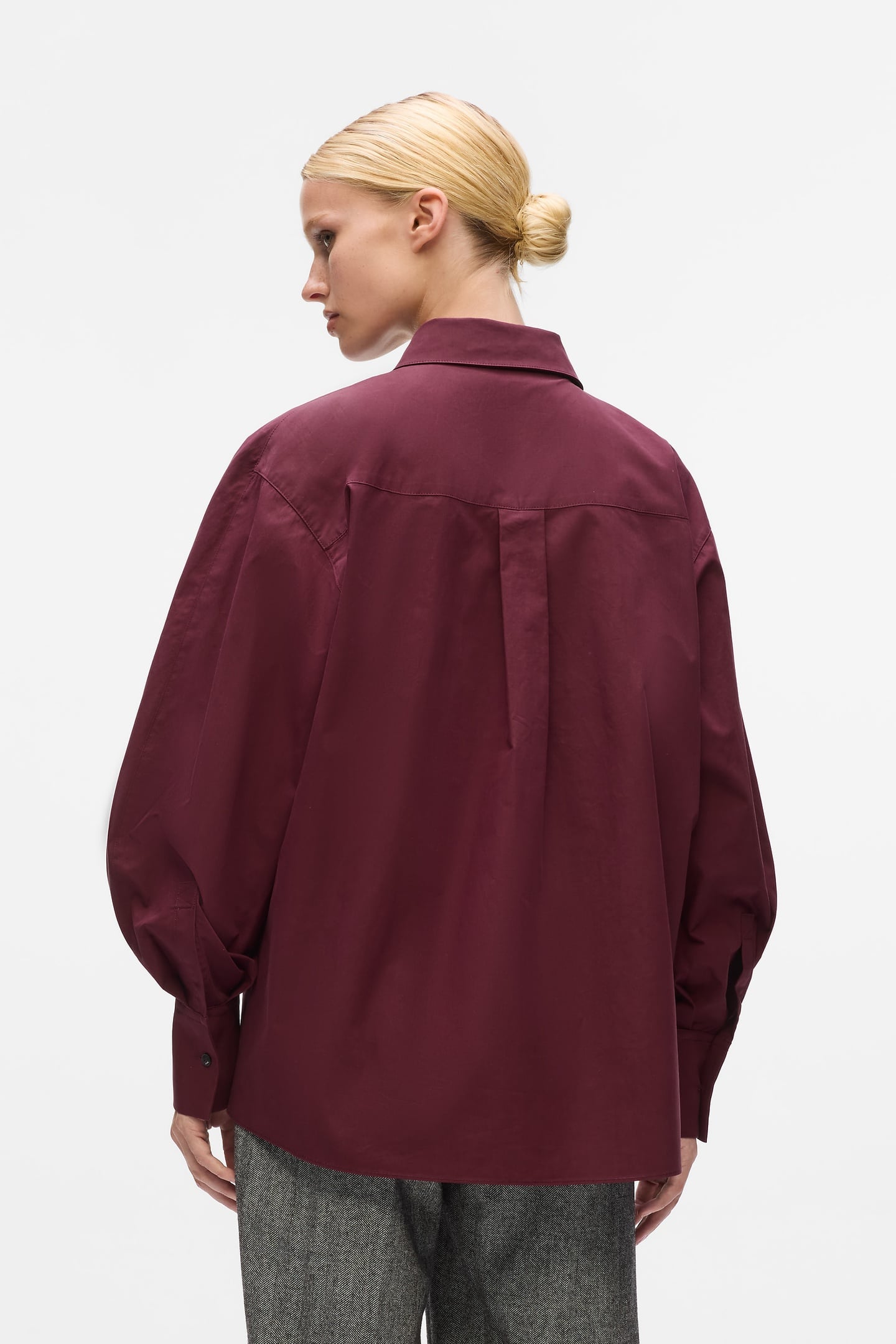 WINDSOR BURGUNDY KARL SNAP FASHION POPLIN SHIRT 3
