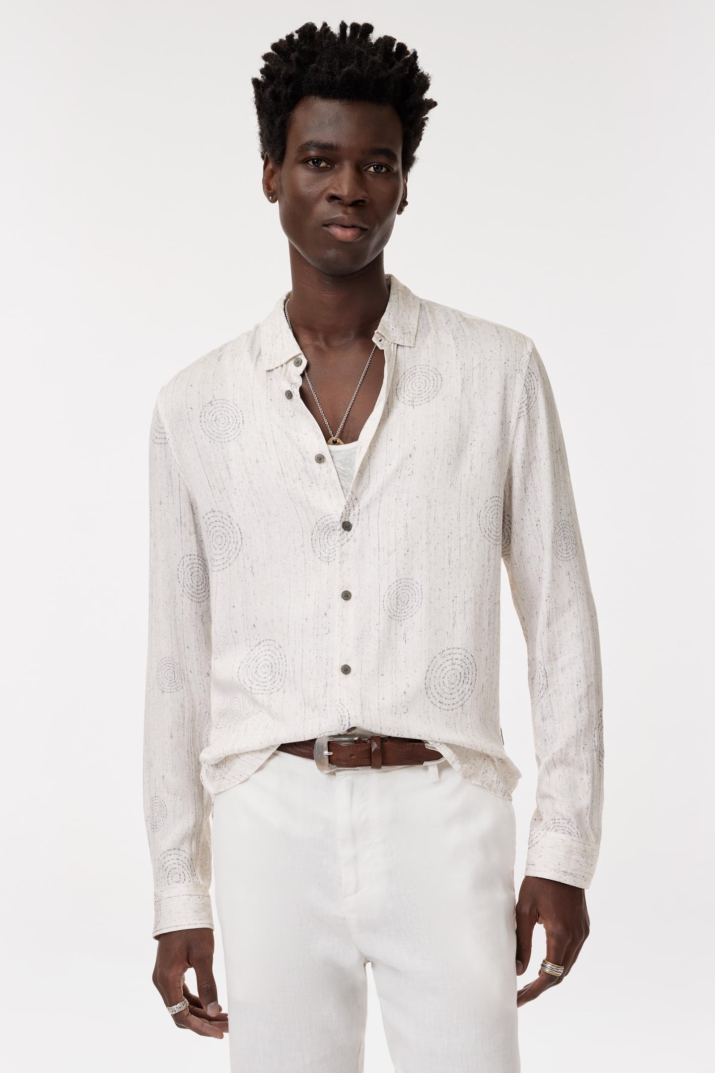 LUCA LS COLLARED BUTTON UP REGULAR FIT S CHALK 1