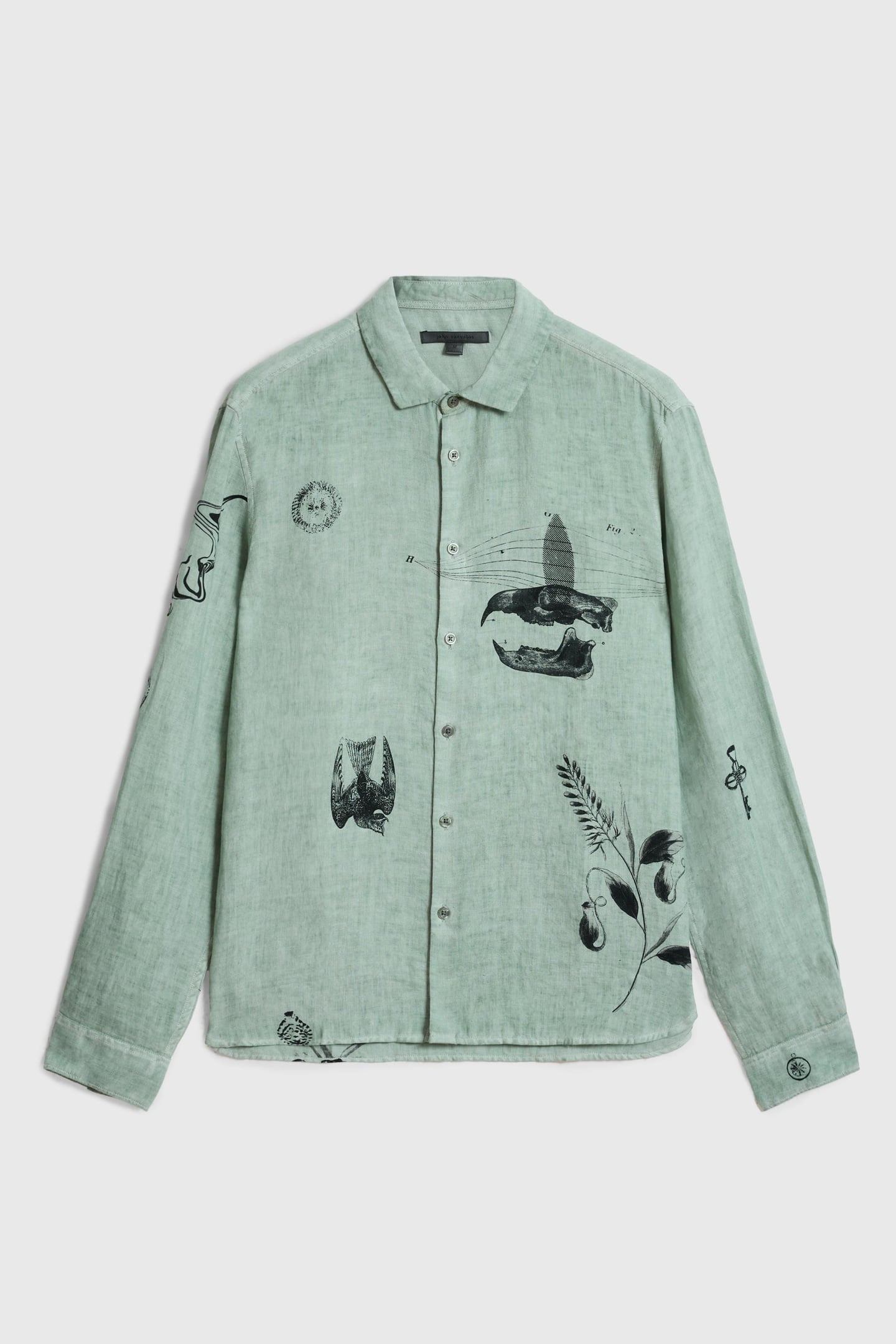 LUCA LS COLLARED BUTTON UP REGULAR FIT S LT BLUE HTHR 2