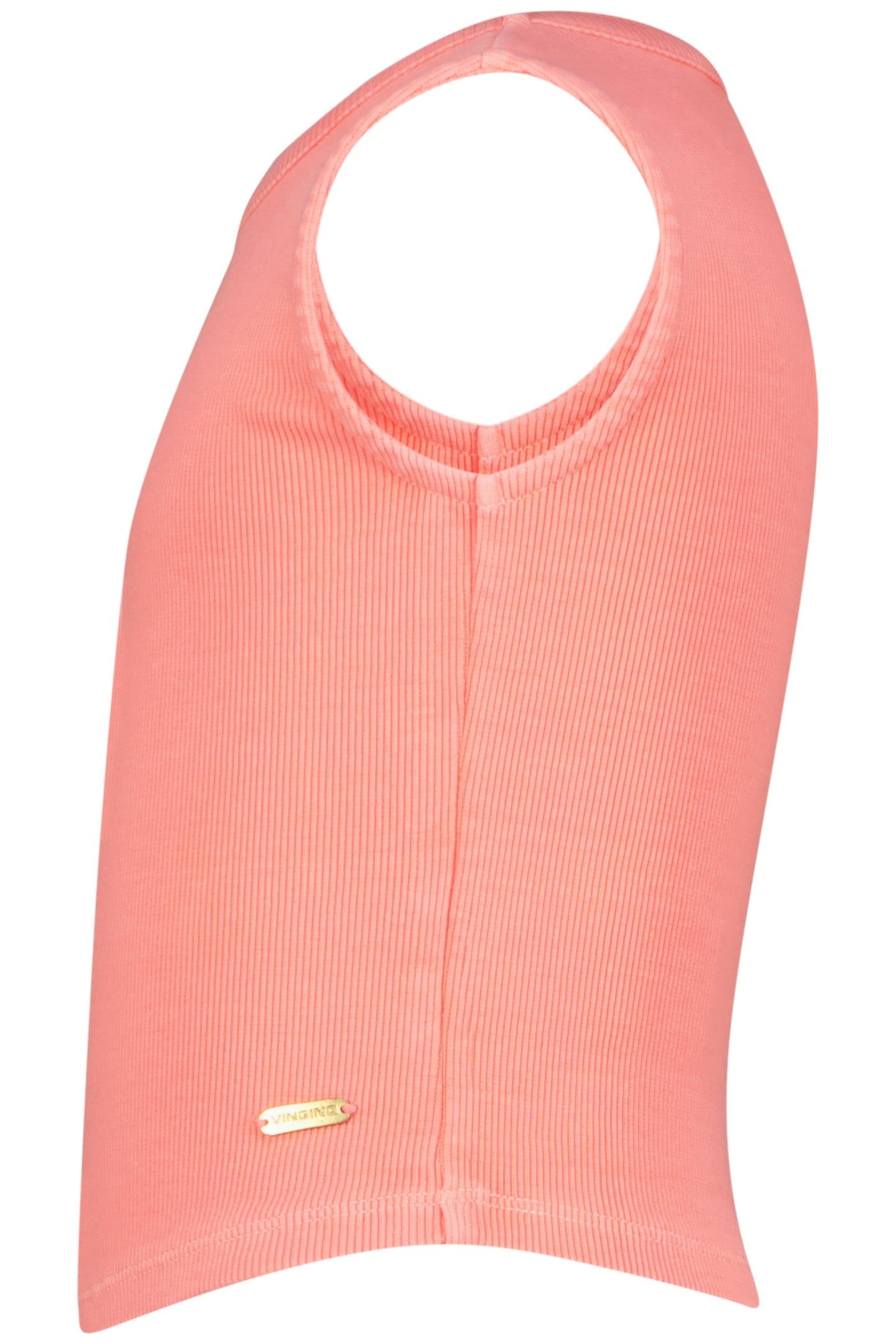 BASIC-CROP RIB TOP NEON PEACH 2