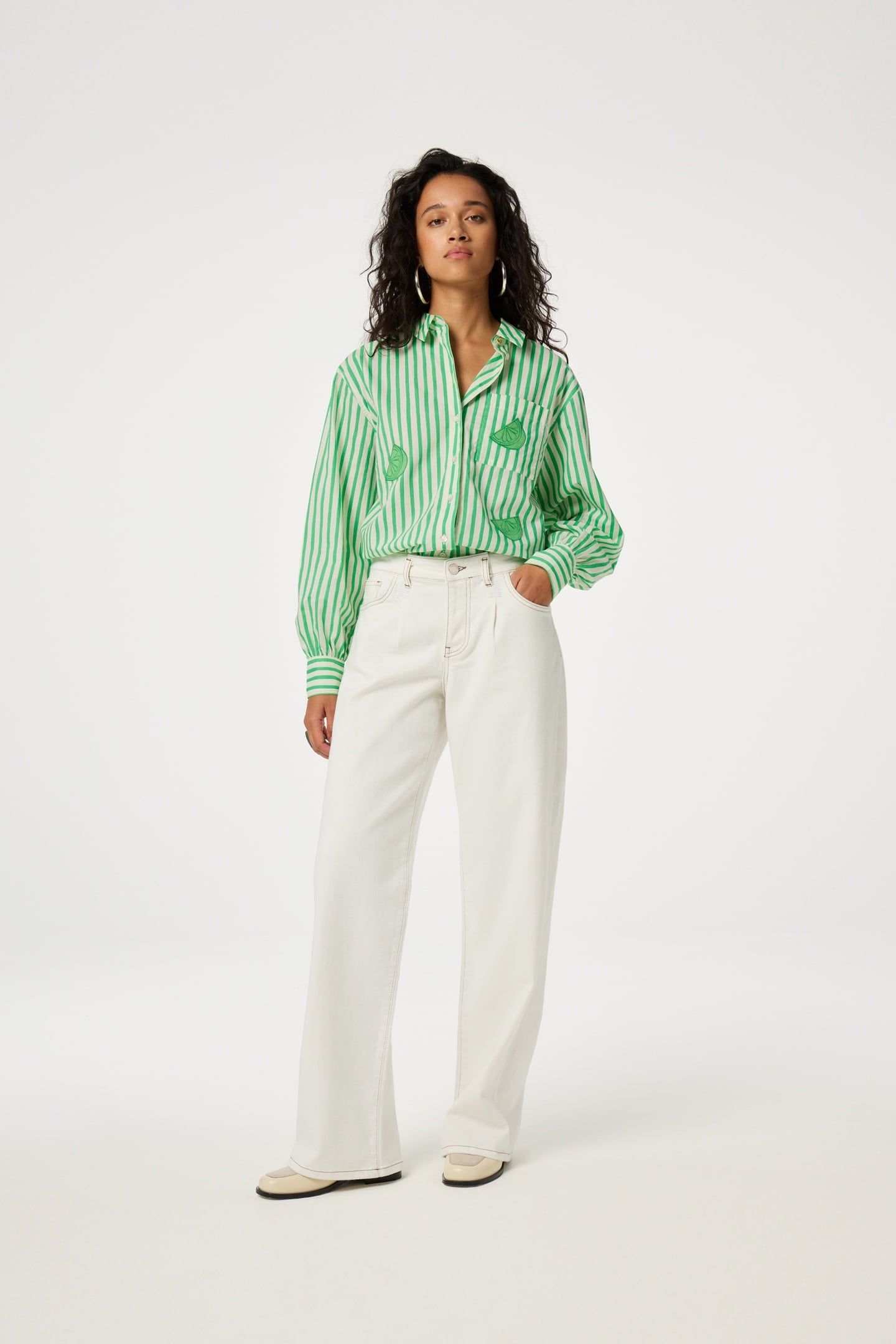 ALEX BLOUSE WARM WHITE/GREEN APP 2