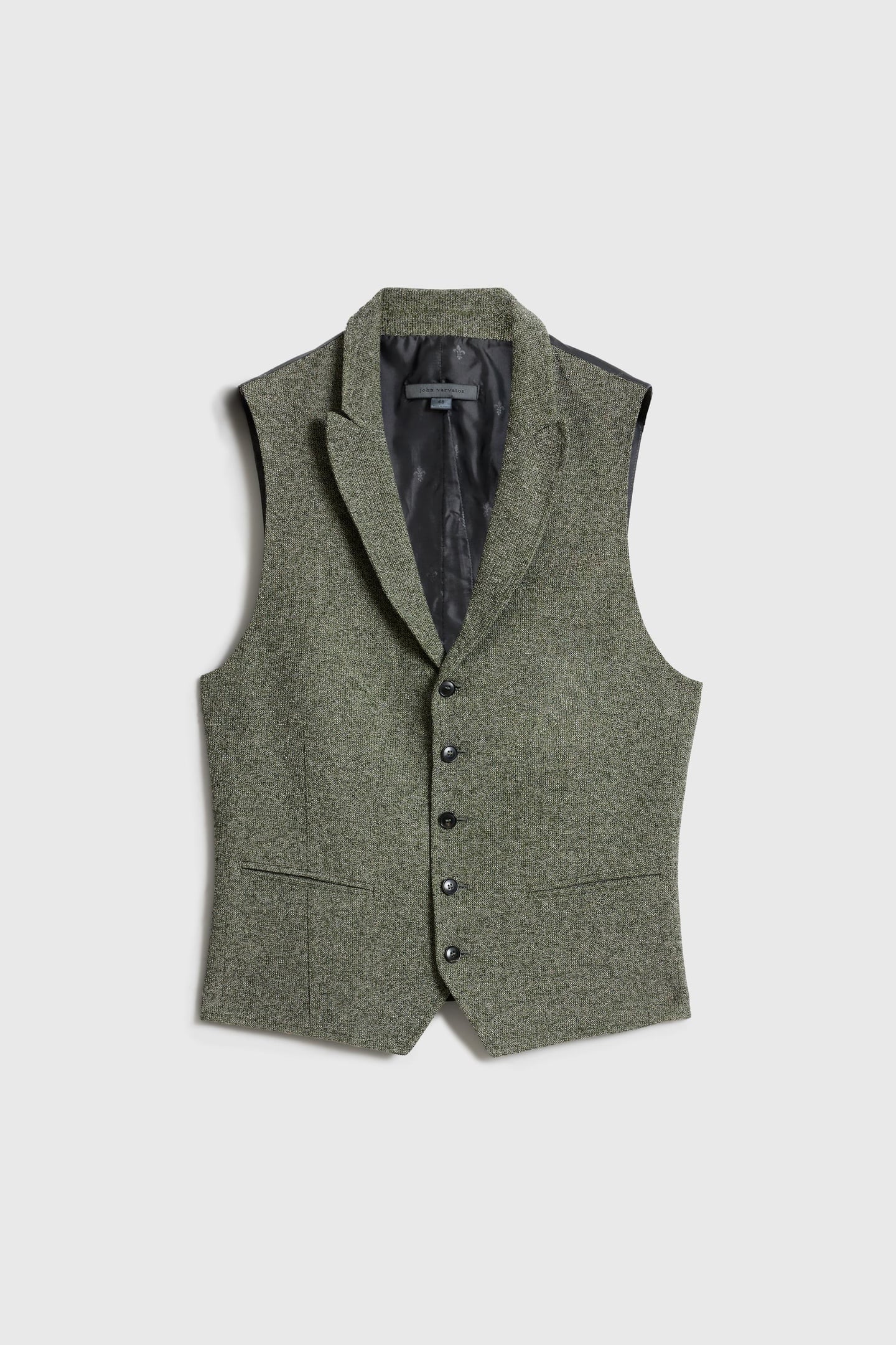 WOODWARD VEST - SLIM FIT PEAK LAPEL VEST MOSS GREEN 2