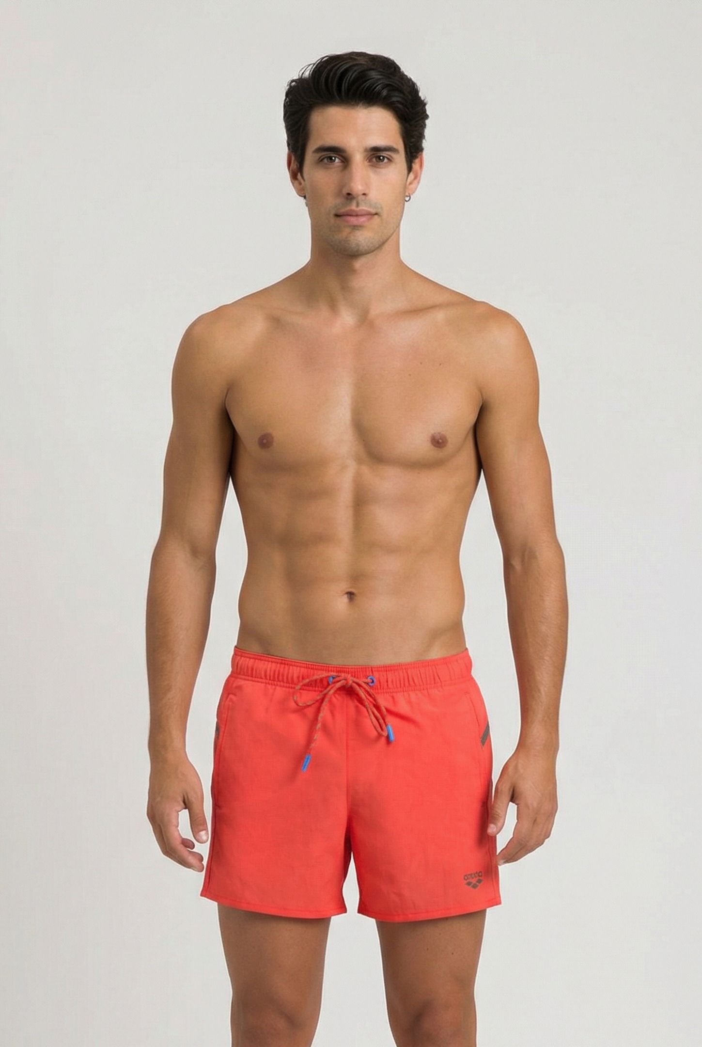 MEN'S ARENA PRO-FILE BEACH SHORT FLUO RED-DARK OLIVE 1