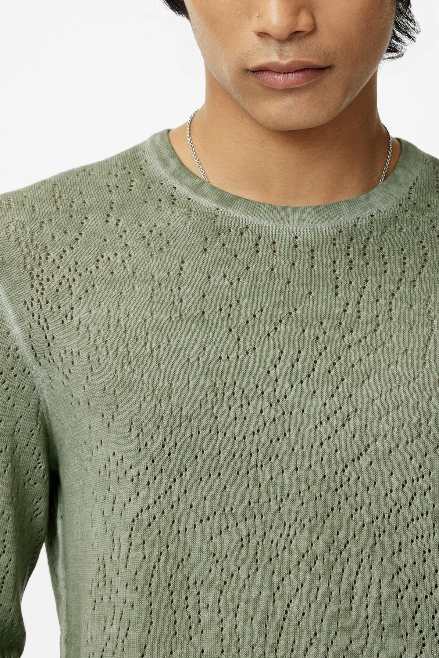 CAMDEN ORGANIC MESH STITCH CREW W COLD D LIGHT OLIVE 3