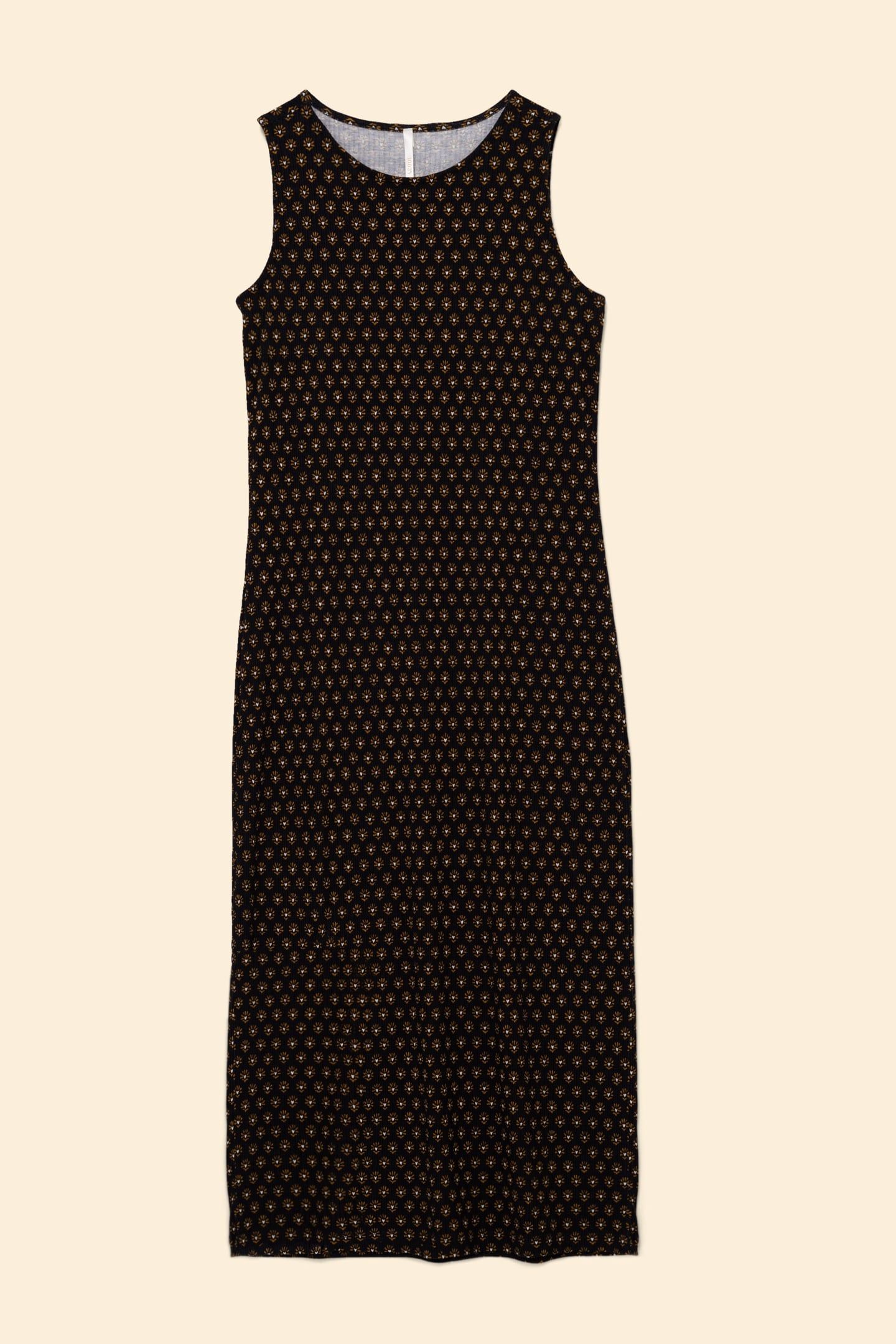BLACK FLORAL HEART PRINT TUBE DRESS BLACK 3