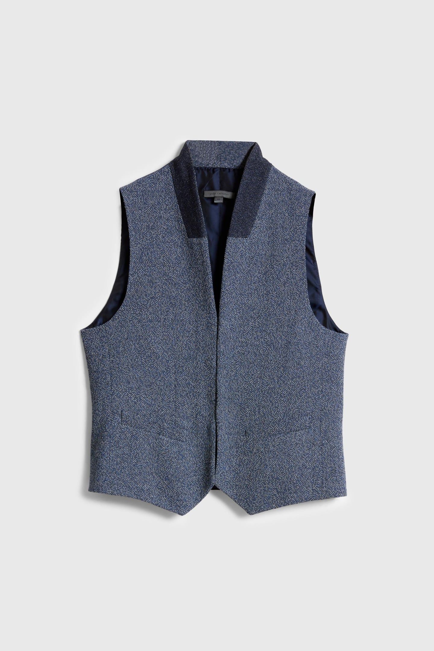 SHAWL COLLAR H B CLOSURE VEST LAKE BLUE 2