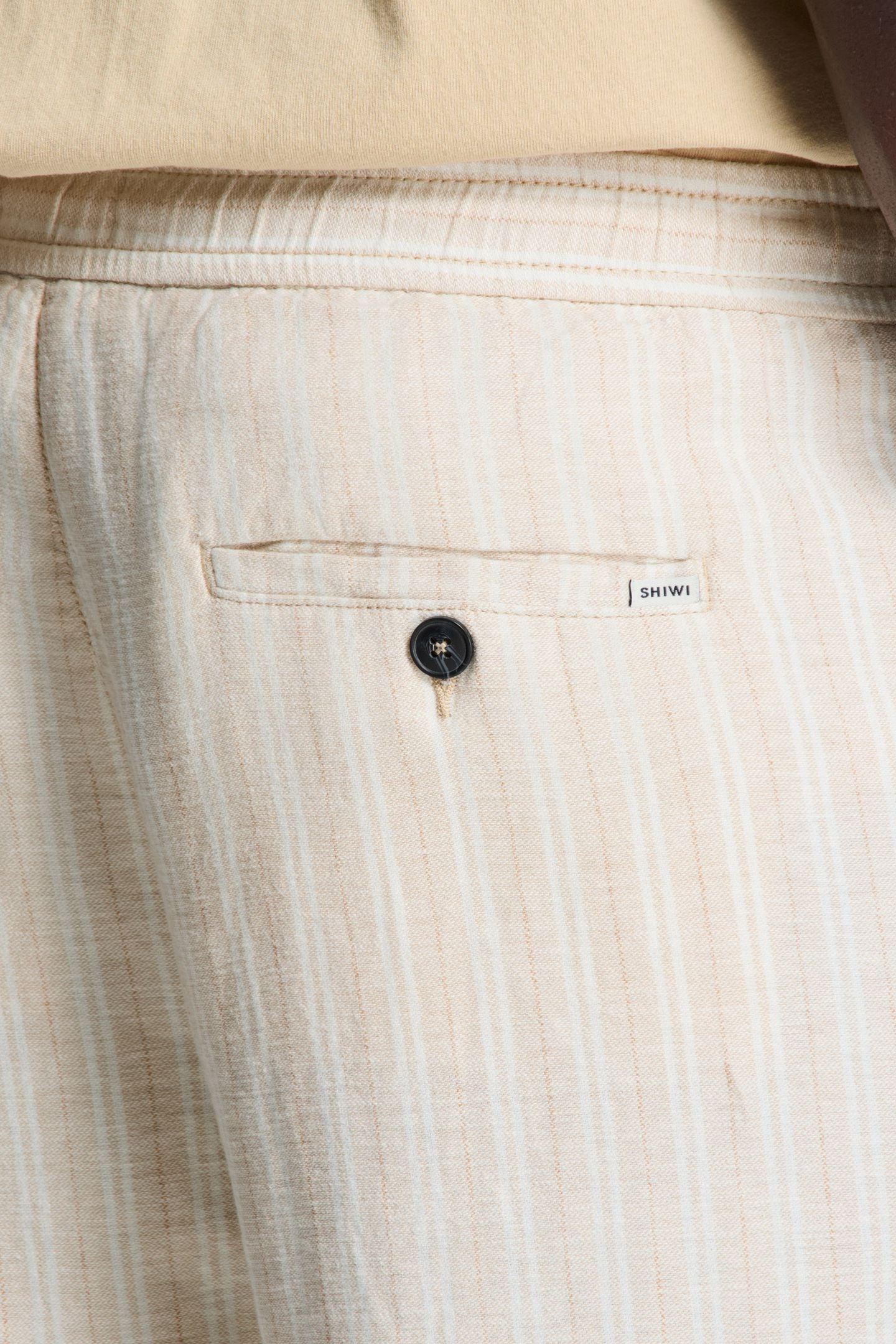 LENNY LINEN TROUSERS YARN DYE STRIPES BEIGE SAND STRIPES 7