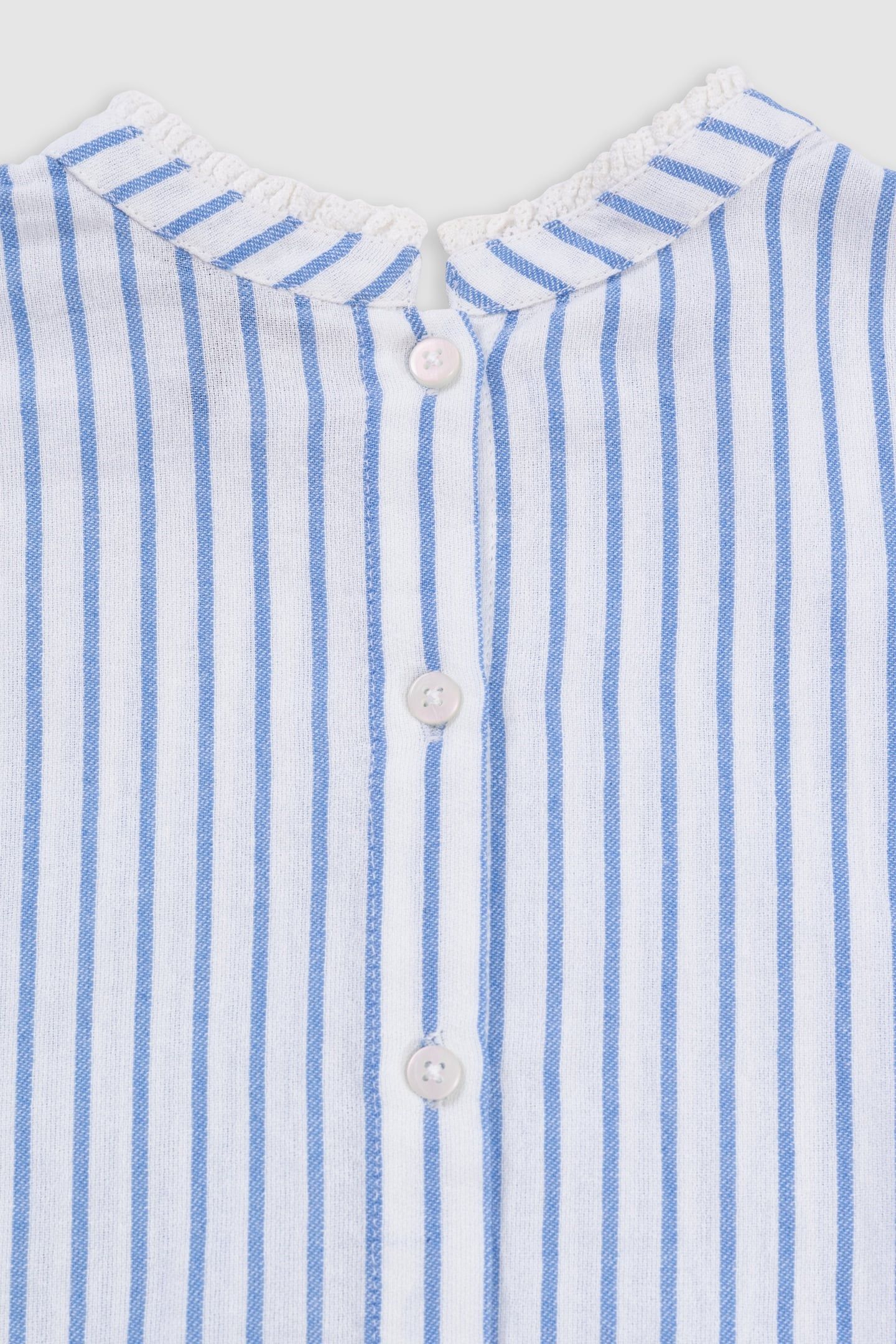 BLUE STRIPED BLOUSE WITH LACE COLLAR AND BASQUE 7