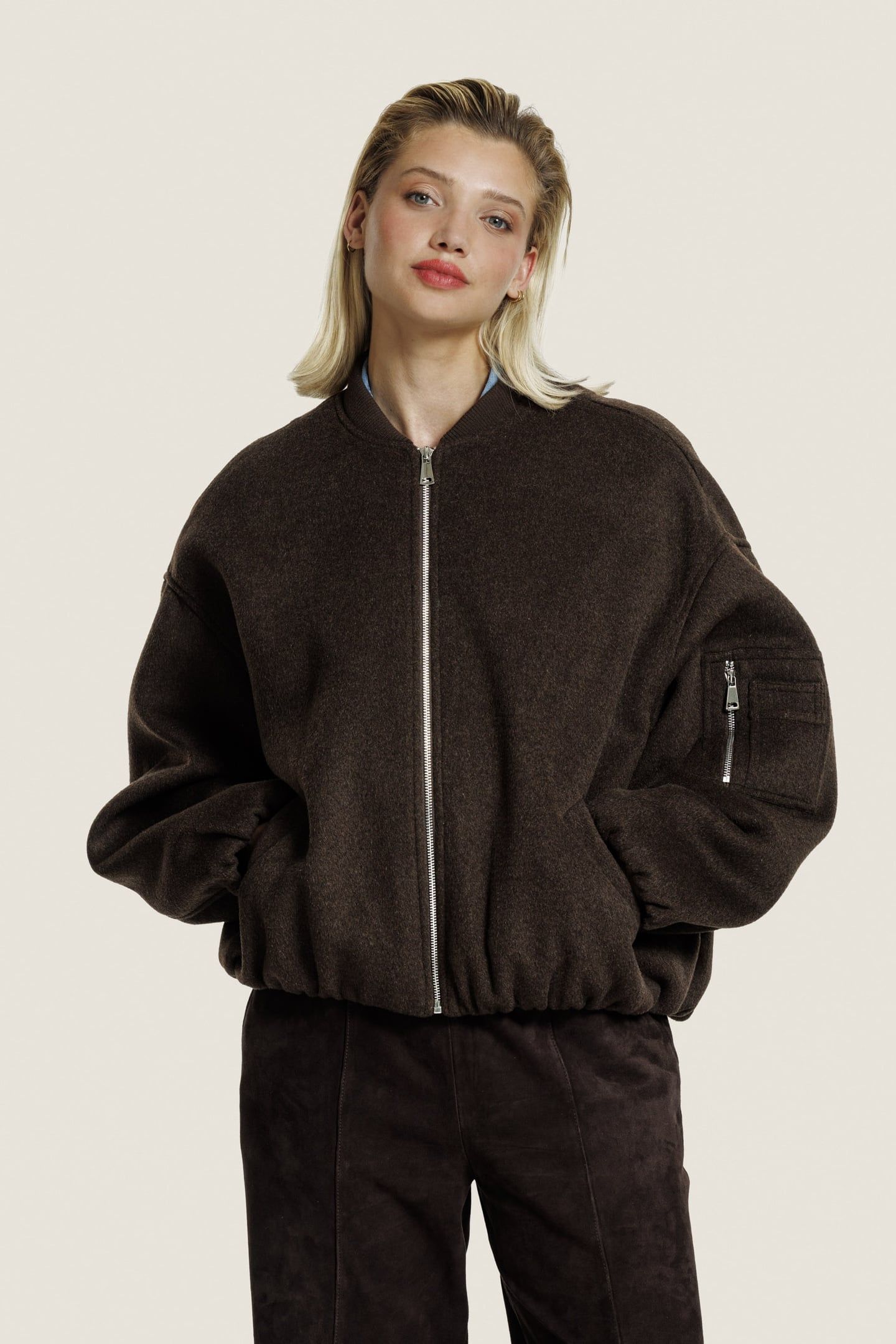 PEARL WOOL JACKET CHESTNUT 2
