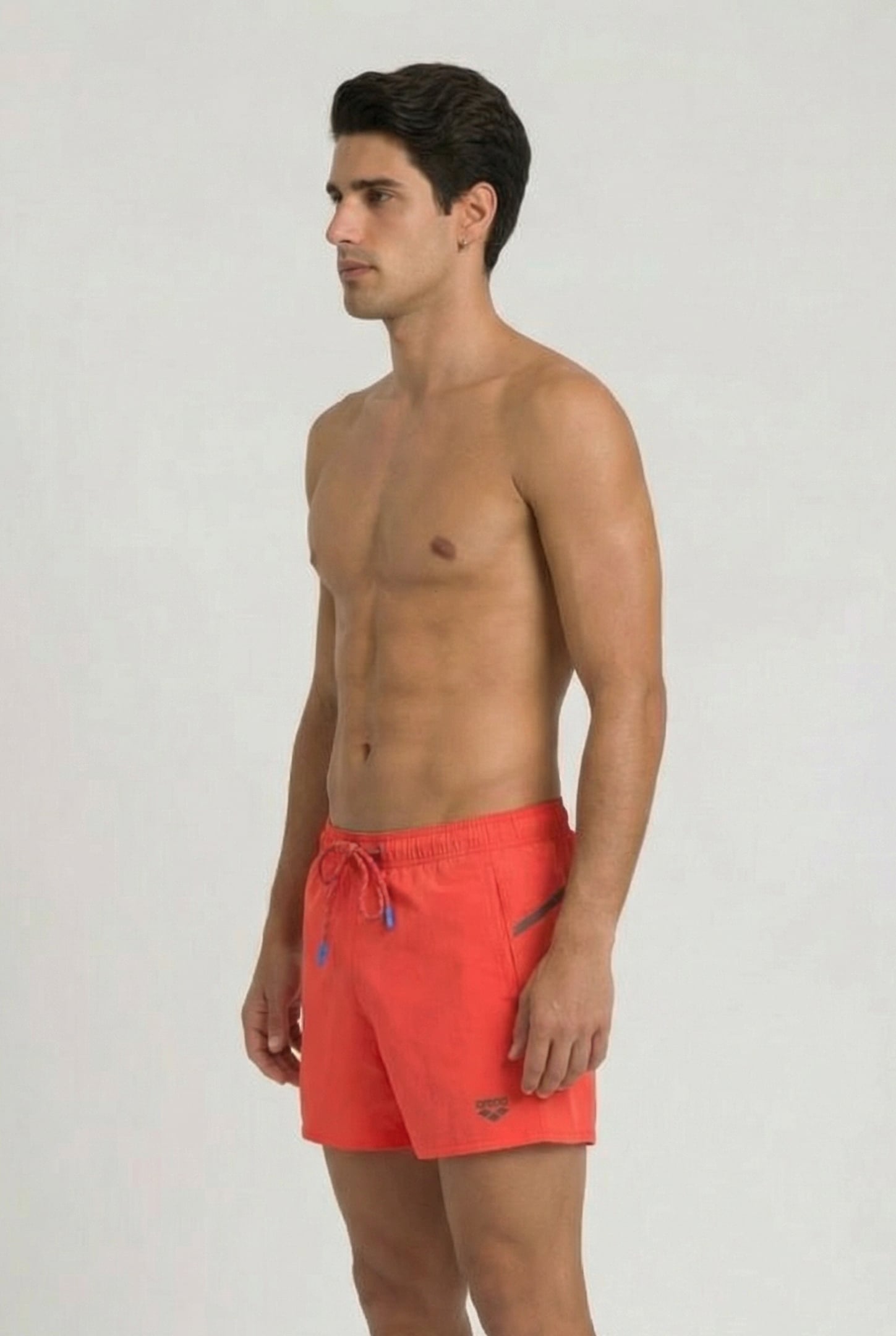 MEN'S ARENA PRO-FILE BEACH SHORT FLUO RED-DARK OLIVE 3