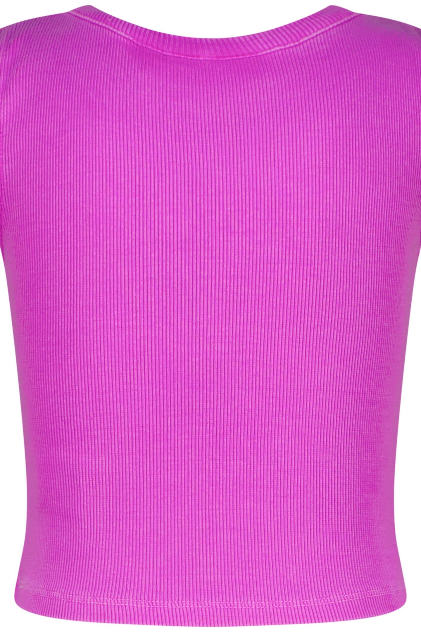 BASIC-CROP RIB TOP FLOWER PURPLE 3