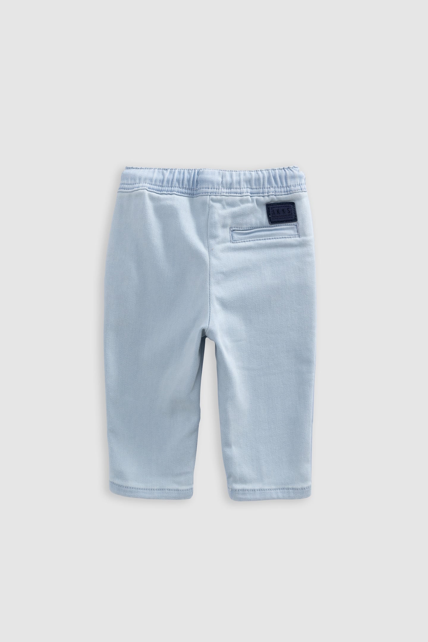 BLUE MAXI JEANS WITH ELASTICATED WAISTBAND AND POCKETS 2