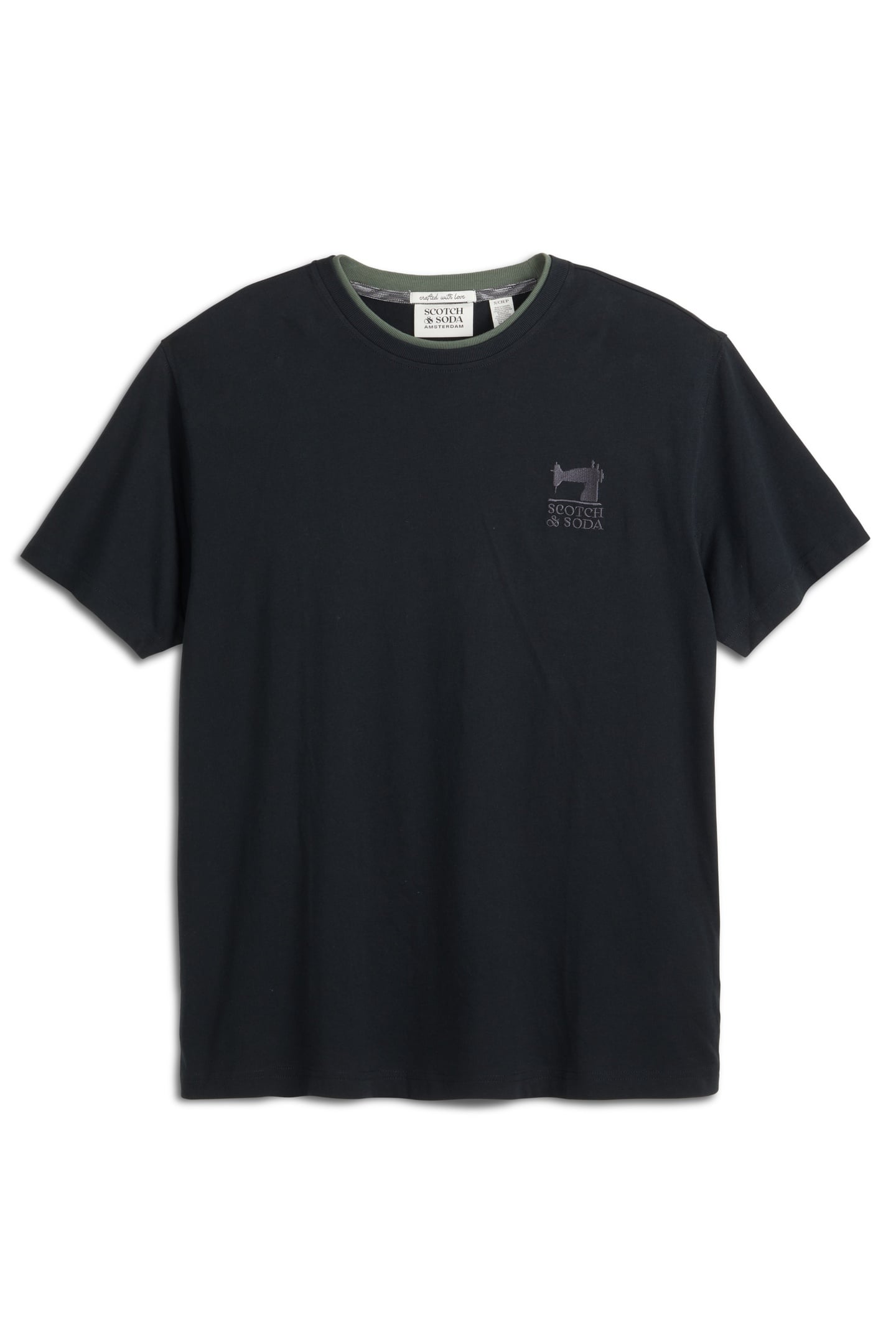 SS DOUBLE NECK GRAPHIC TEE BLACK/RED 1