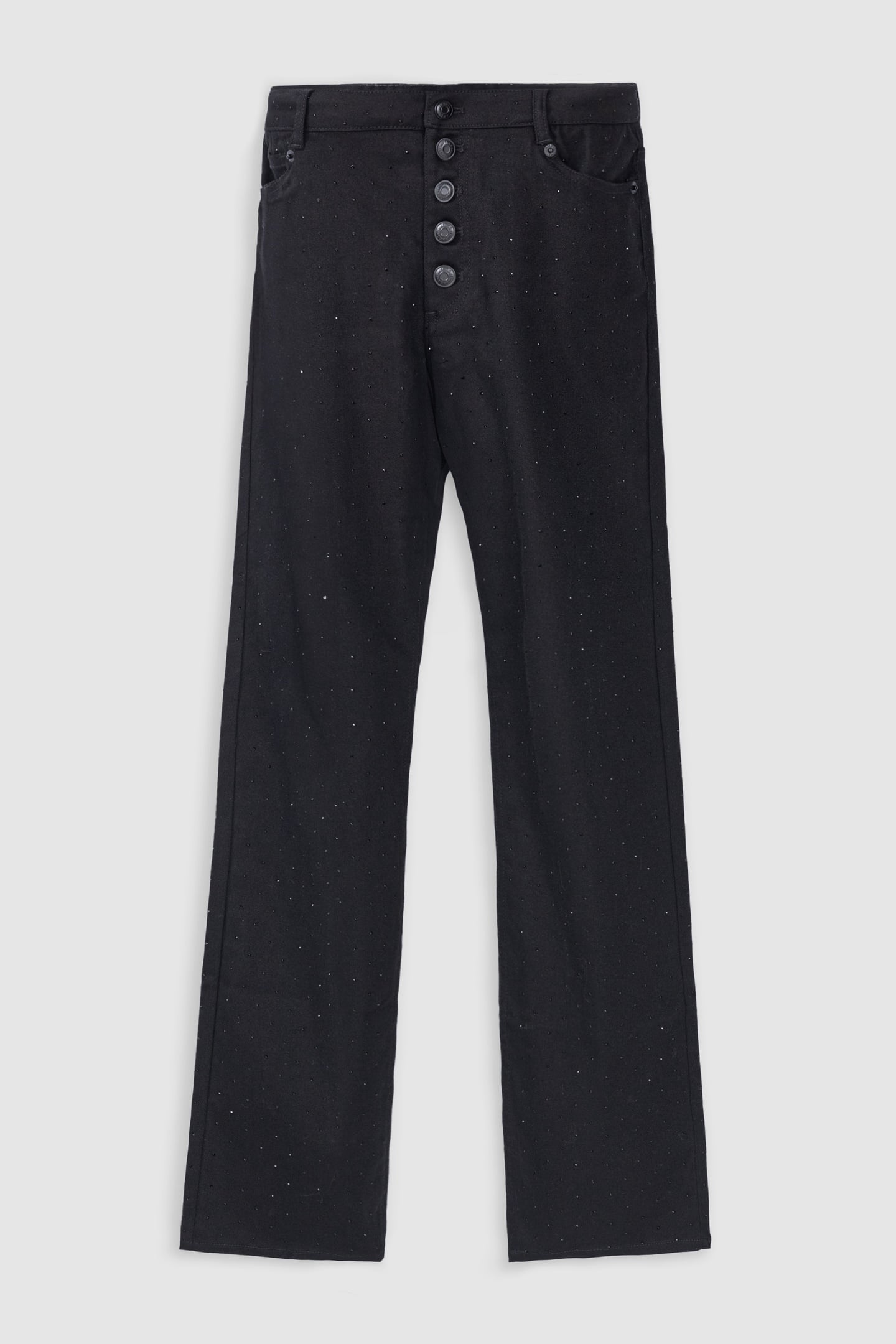 JANIS BLACK RHINESTONE STRAIGHT-LEG JEANS 5