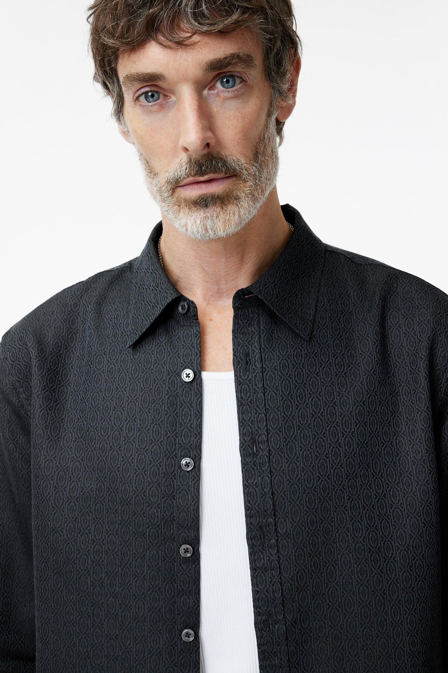 MARTIN SHIRTS - WIDE SPREAD COLLAR SHIRT BLUE SMOKE 3
