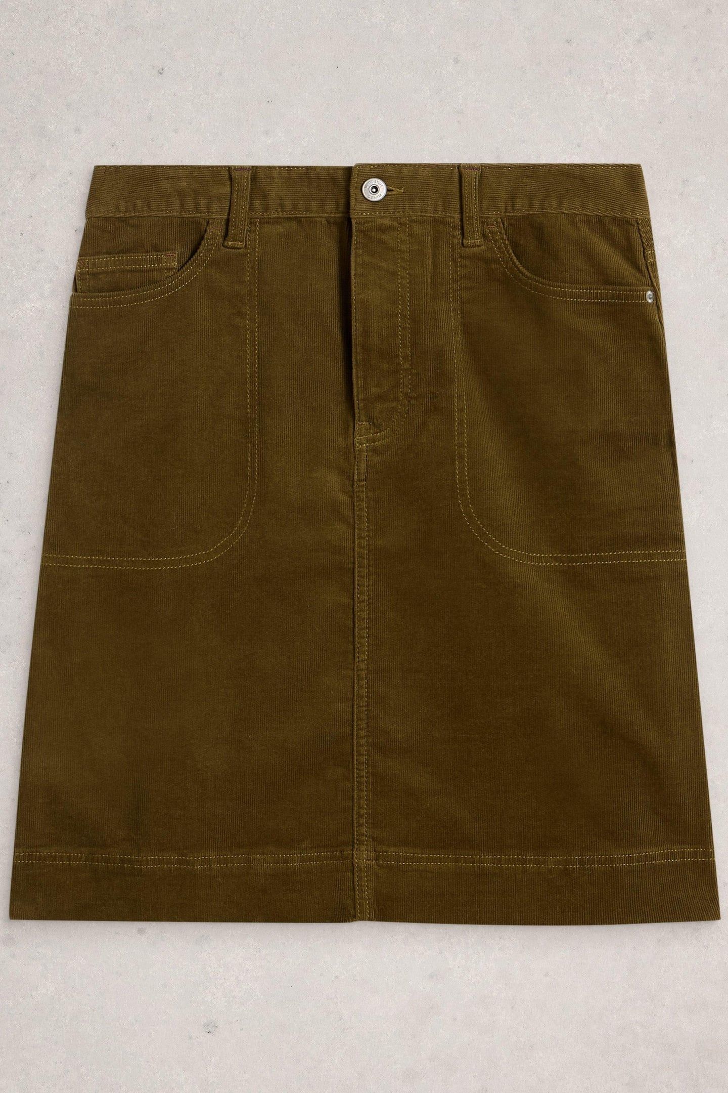 TIA CORD SKIRT KHAKI GREEN 2