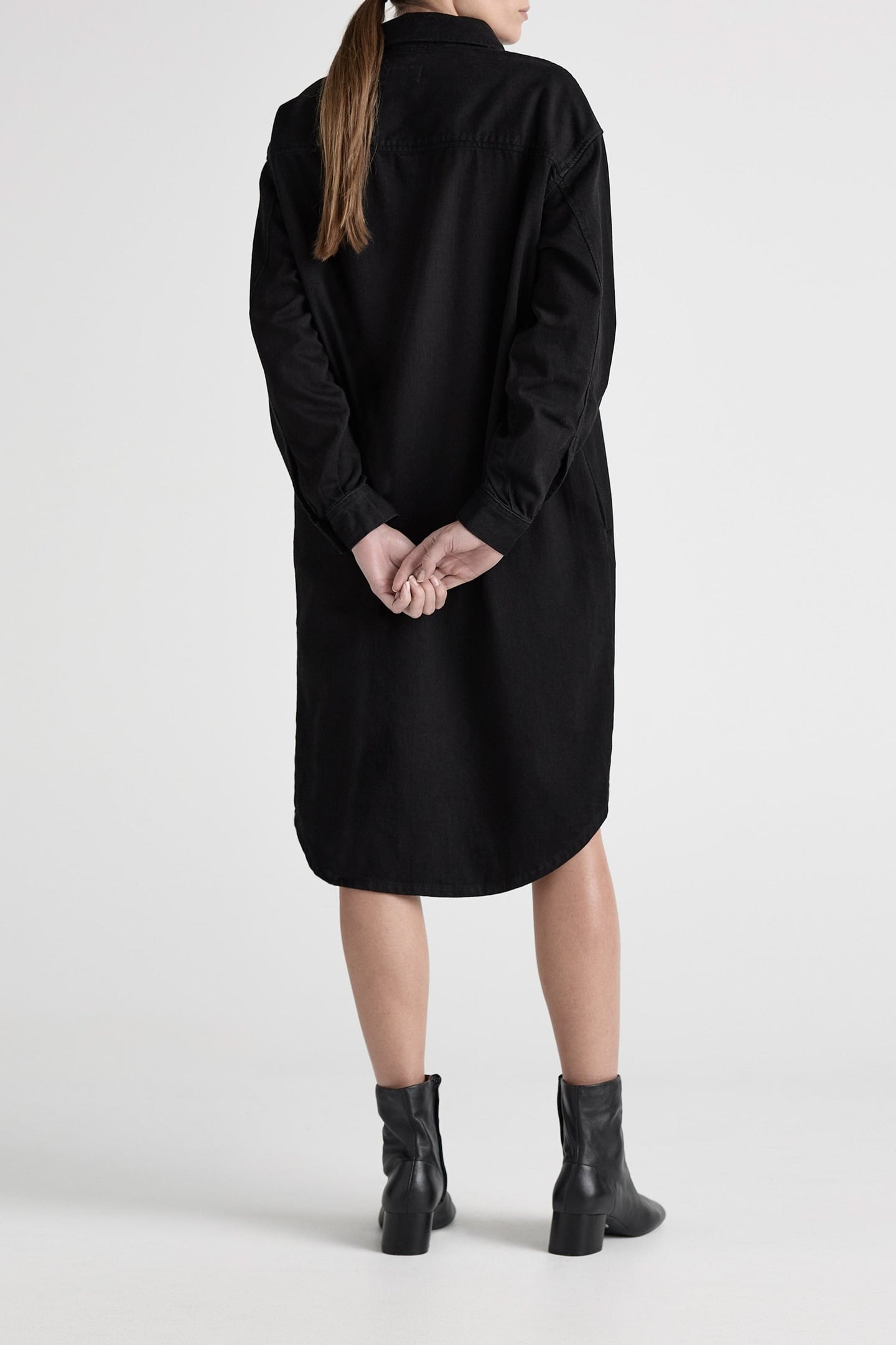 ELLA DENIM DRESS BLACK DIP 4