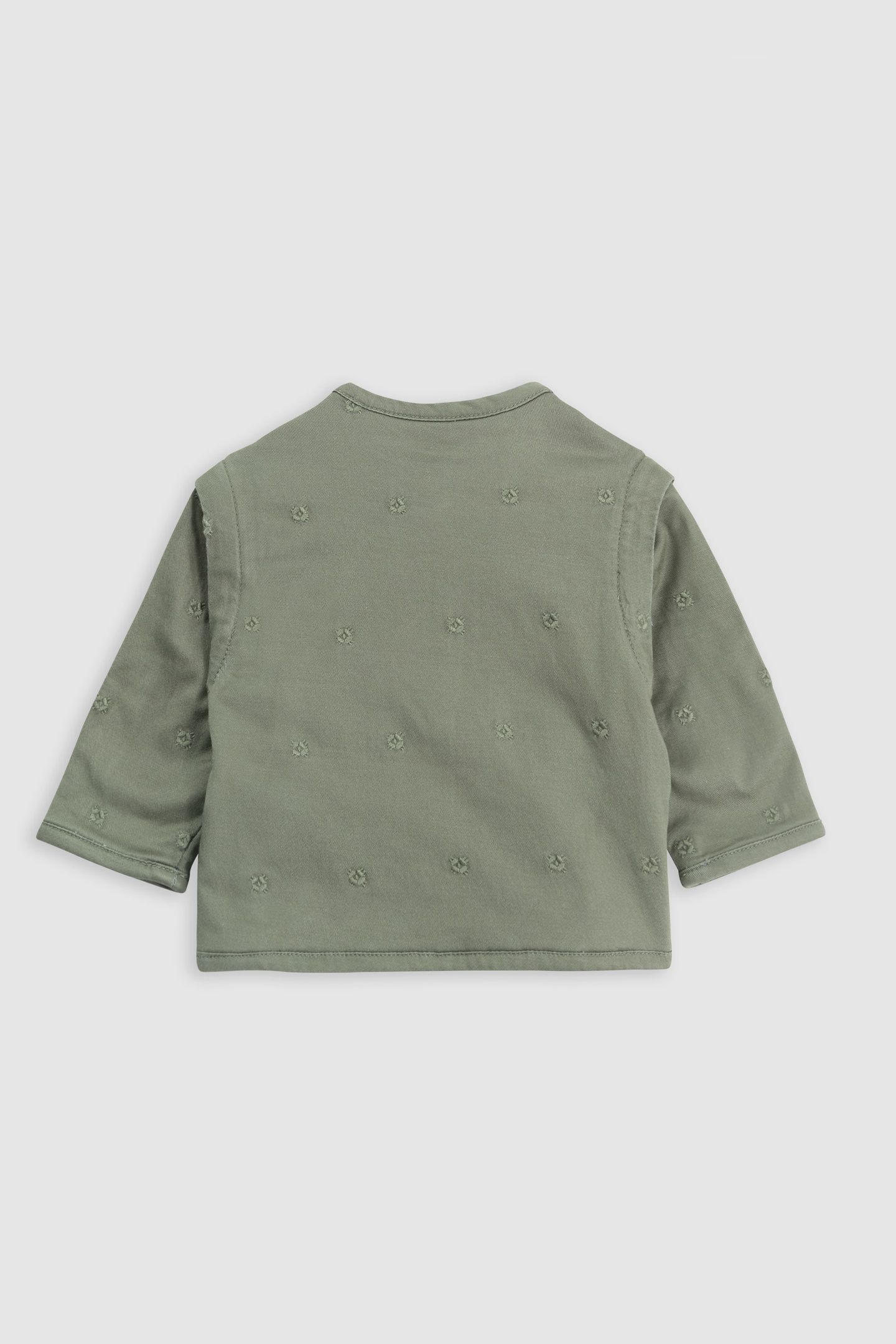 EMBROIDERED KHAKI JACKET WITH REMOVABLE SLEEVES 2