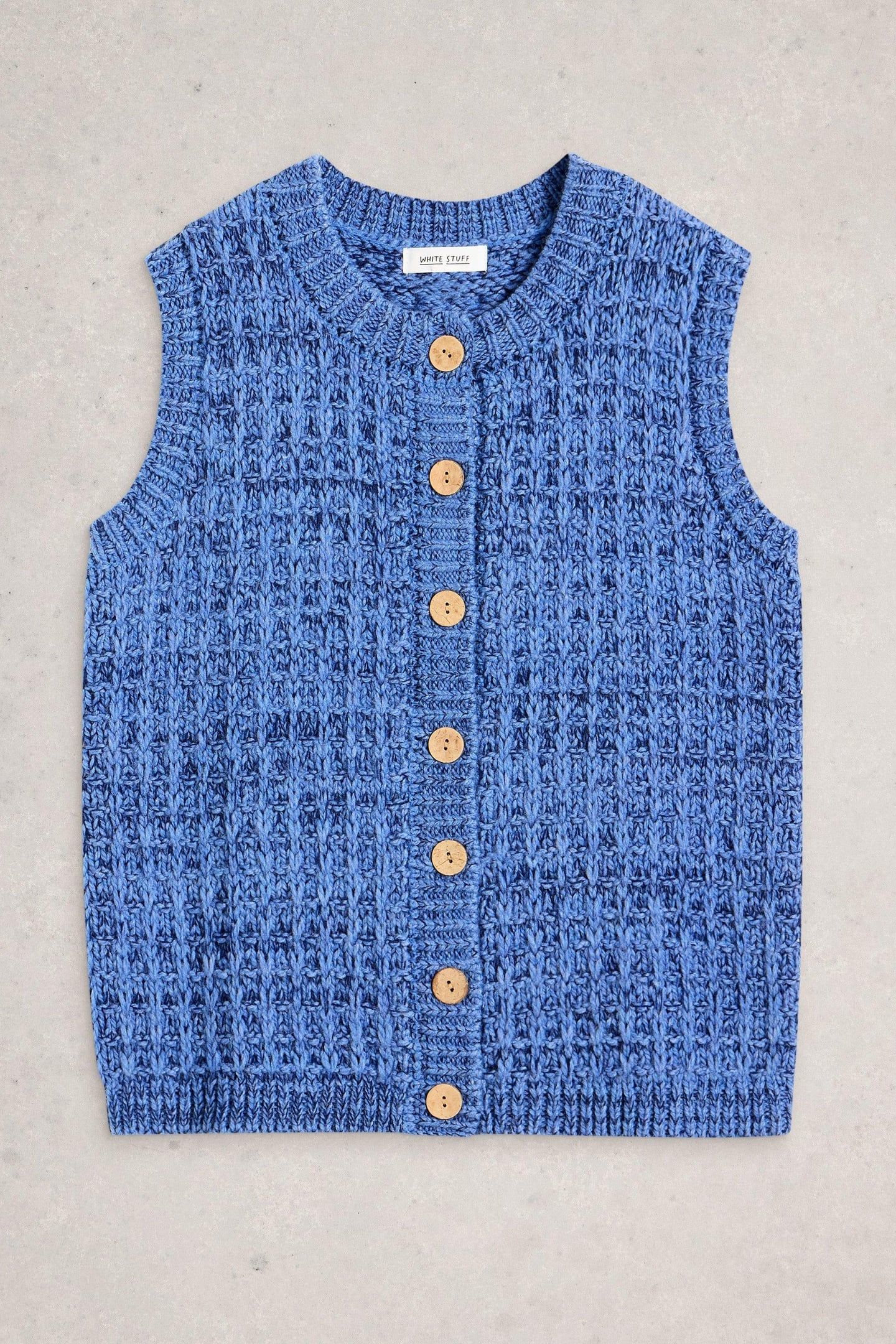 MAXINE BUTTON TANK MID BLUE 3