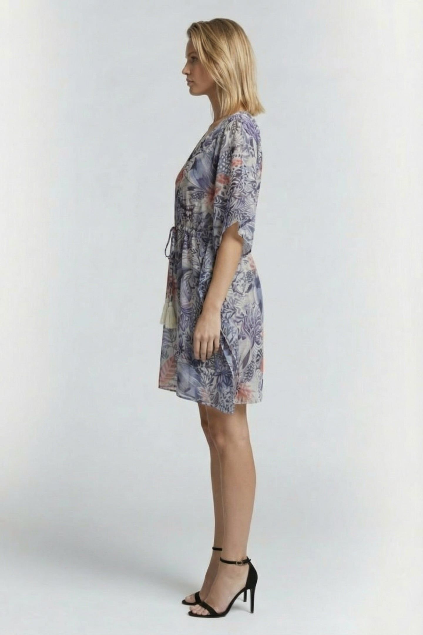 KAFTAN IN OFFWHITE WITH AZUR FUSION PRINT 3
