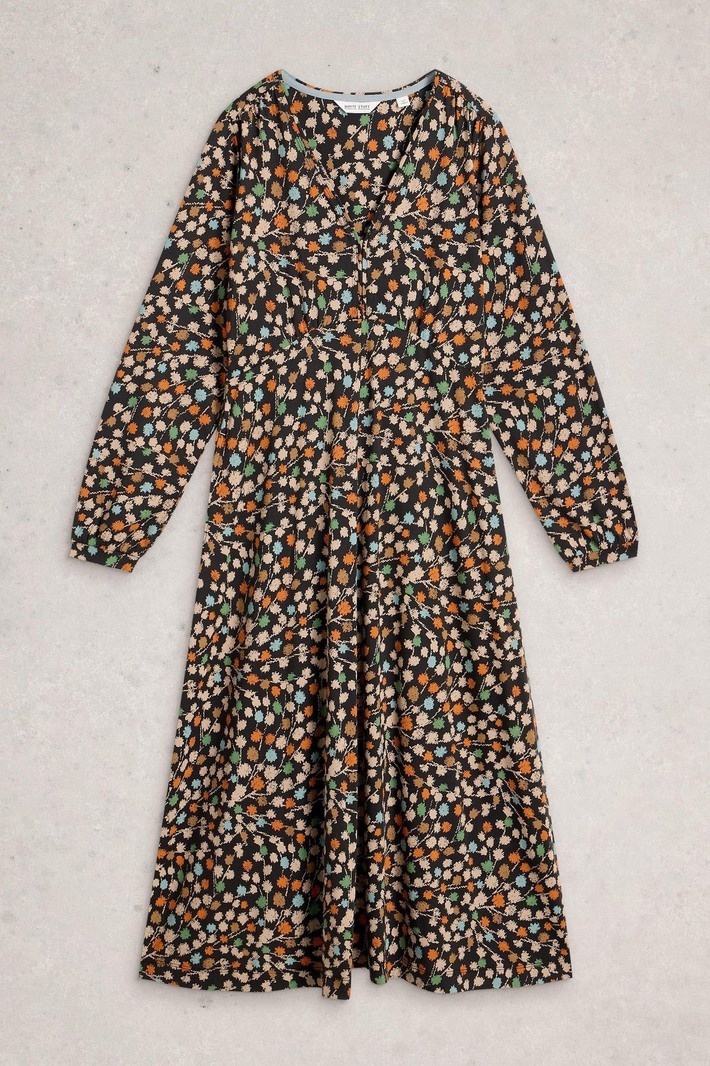MEGAN JERSEY DRESS BLACK MULTI 3