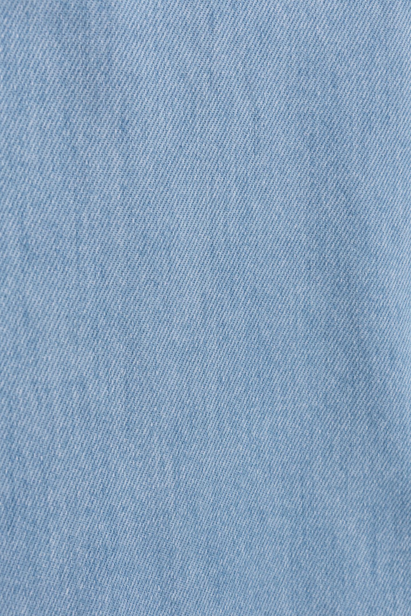 BLUE DENIM PEA JACKET-STYLE TOP BLEACH 7