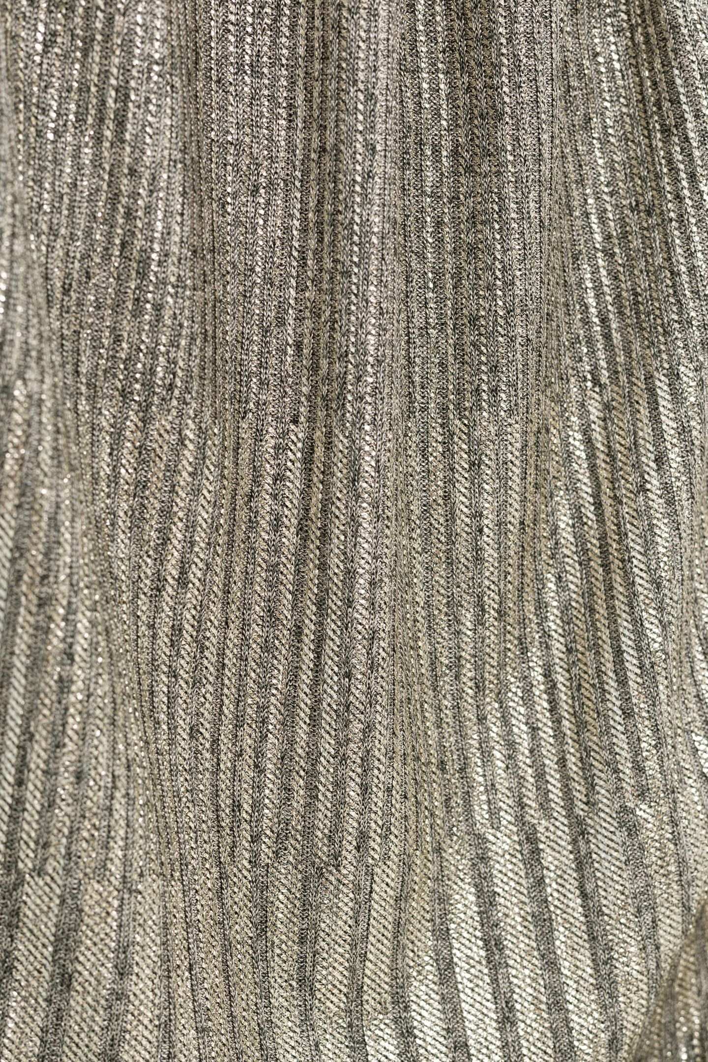 GOLD RIBBED METALLIC KNIT DRESS 7