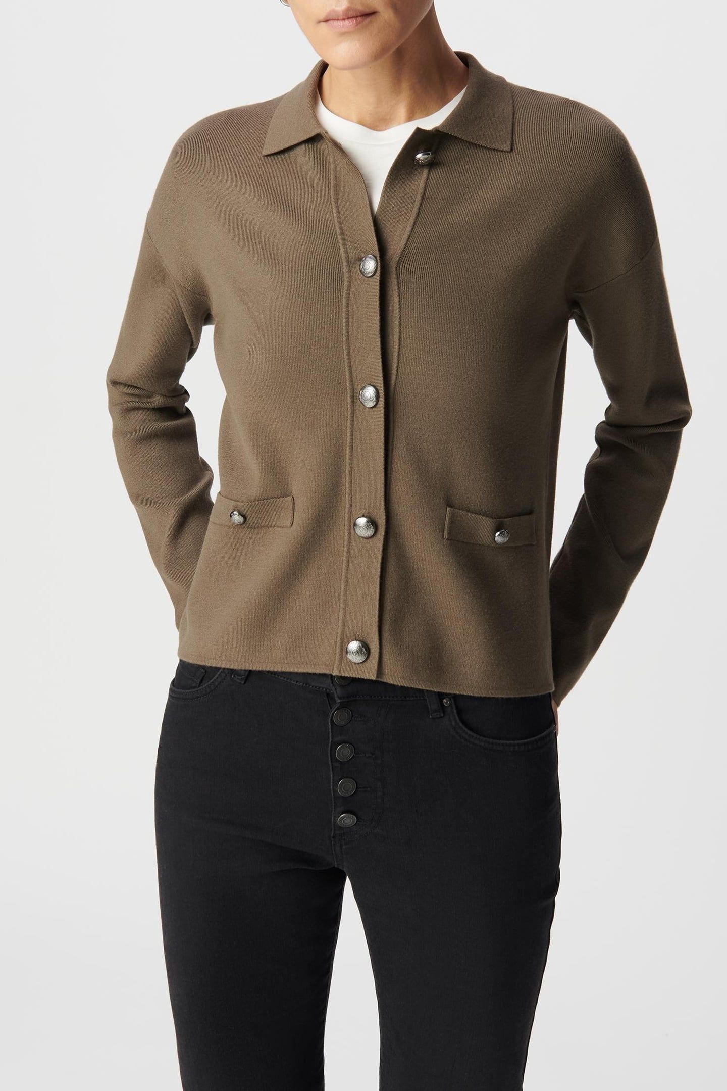 CARDIGAN KHAKI KNIT SPIRIT JACKET WOMEN 2