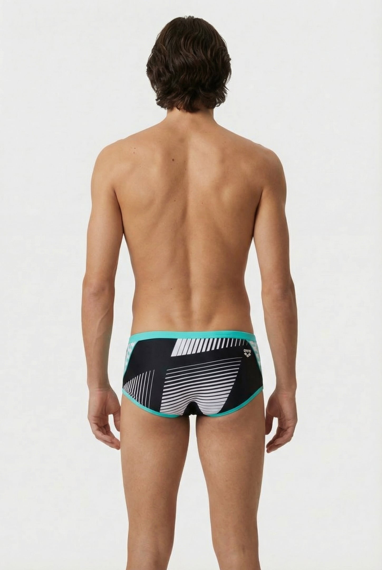 MEN'S ARENA ICONS SWIM LOW WAIST SHORT L BLACK WHITE BLUE DI 2
