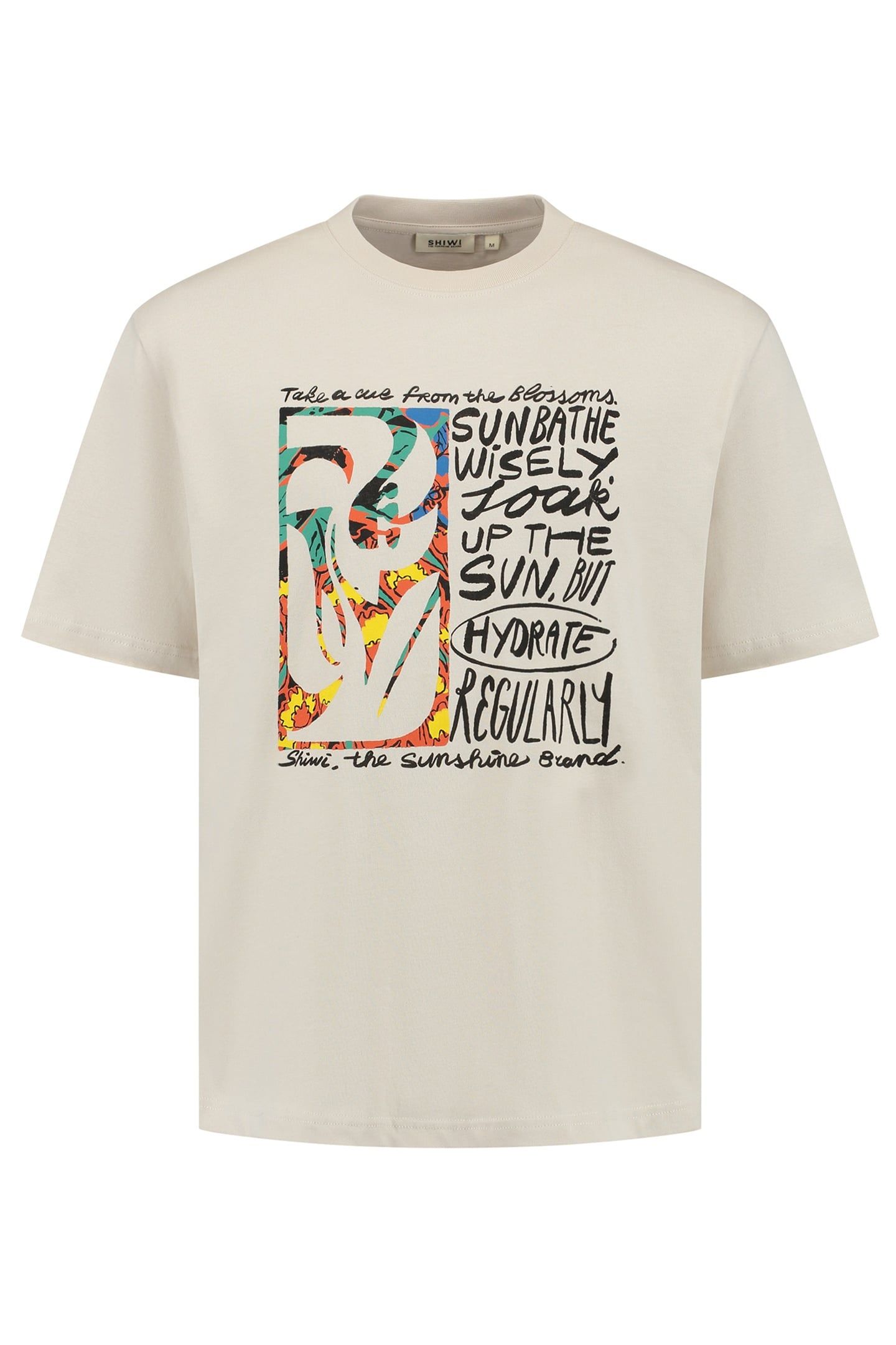JAY OVERSIZED T-SHIRT FLOWER BLOCK BEIGE 5