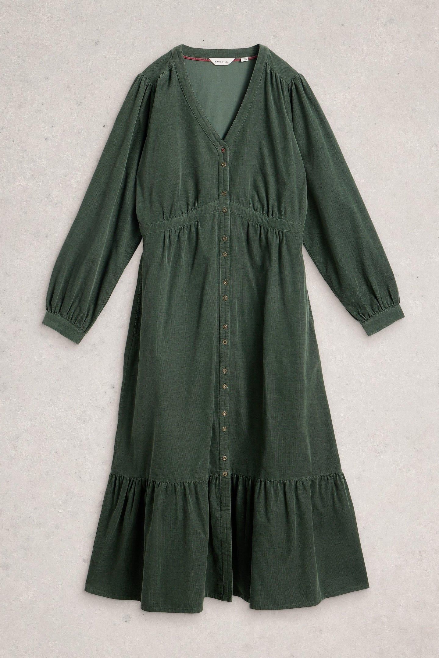 PHOEBE CORD DRESS DUSTY GREEN 3